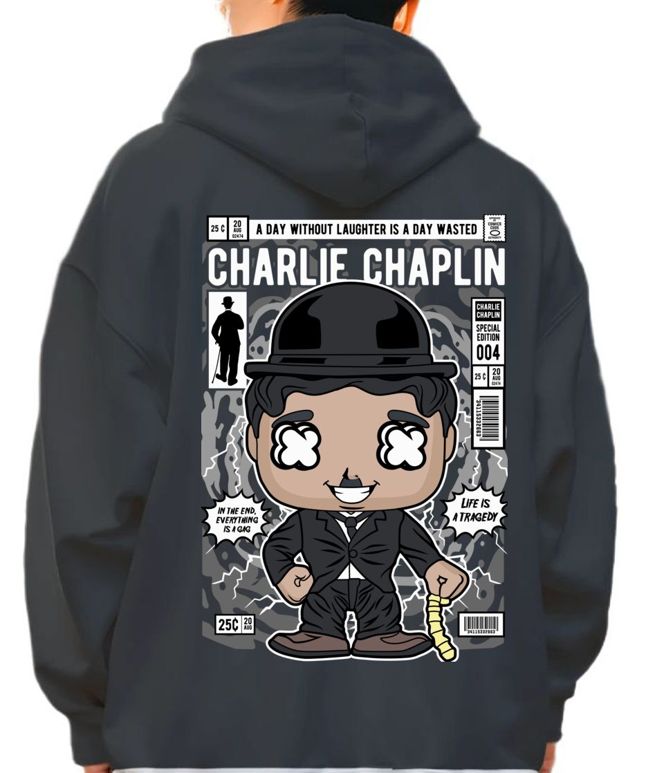 Hoodie Charlie Chaplin Pop Culture Black