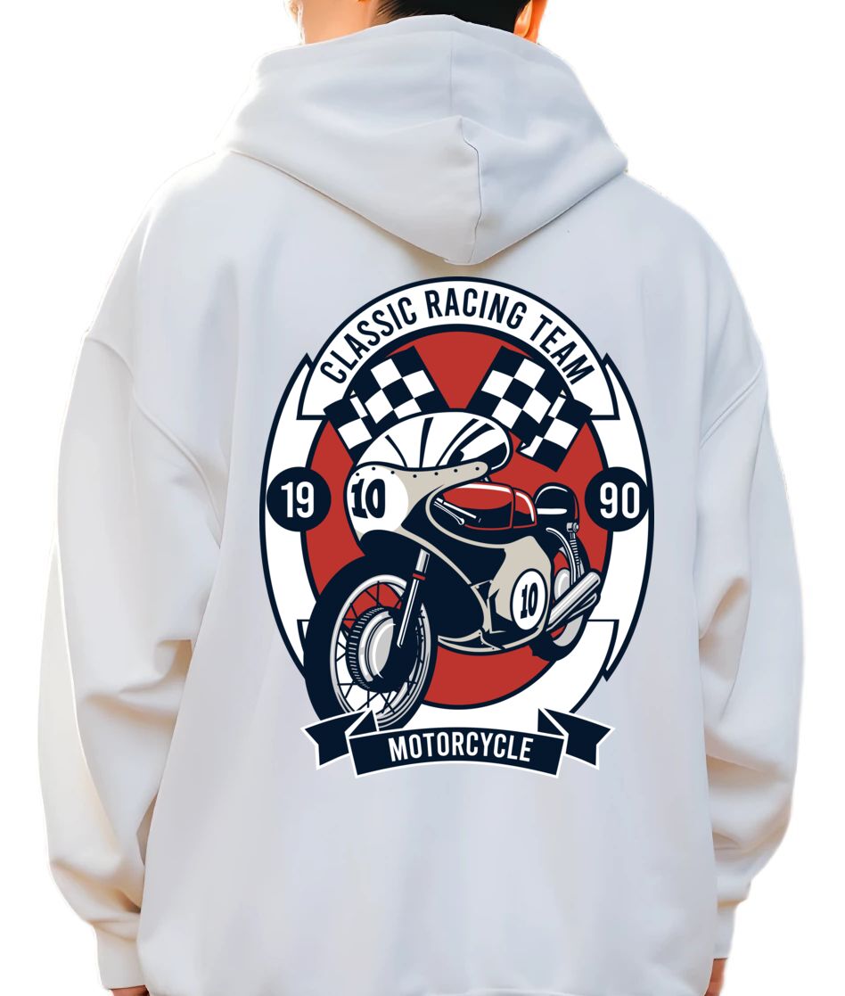 Hoodie Classic Racing Team Pop Culture White