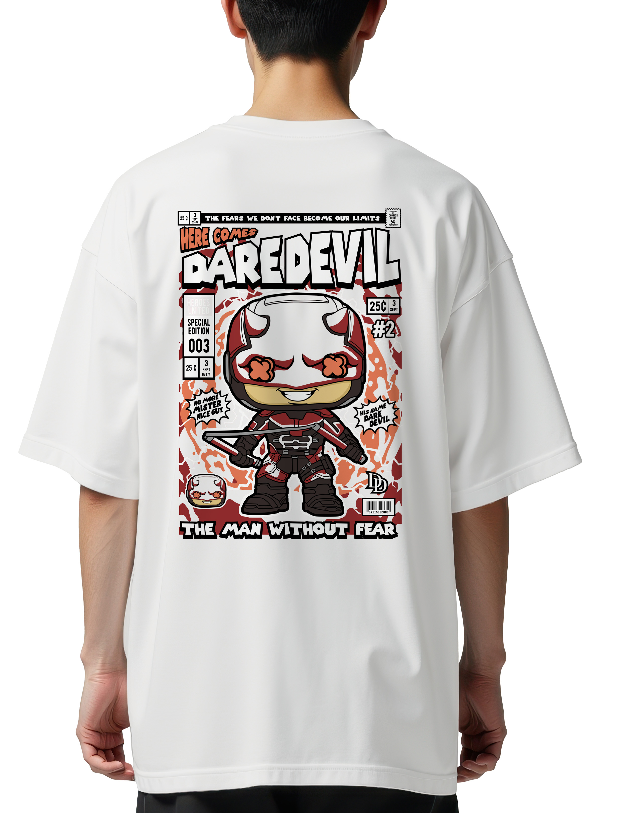 Oversized T-Shirt Dare Devil Pop Culture White
