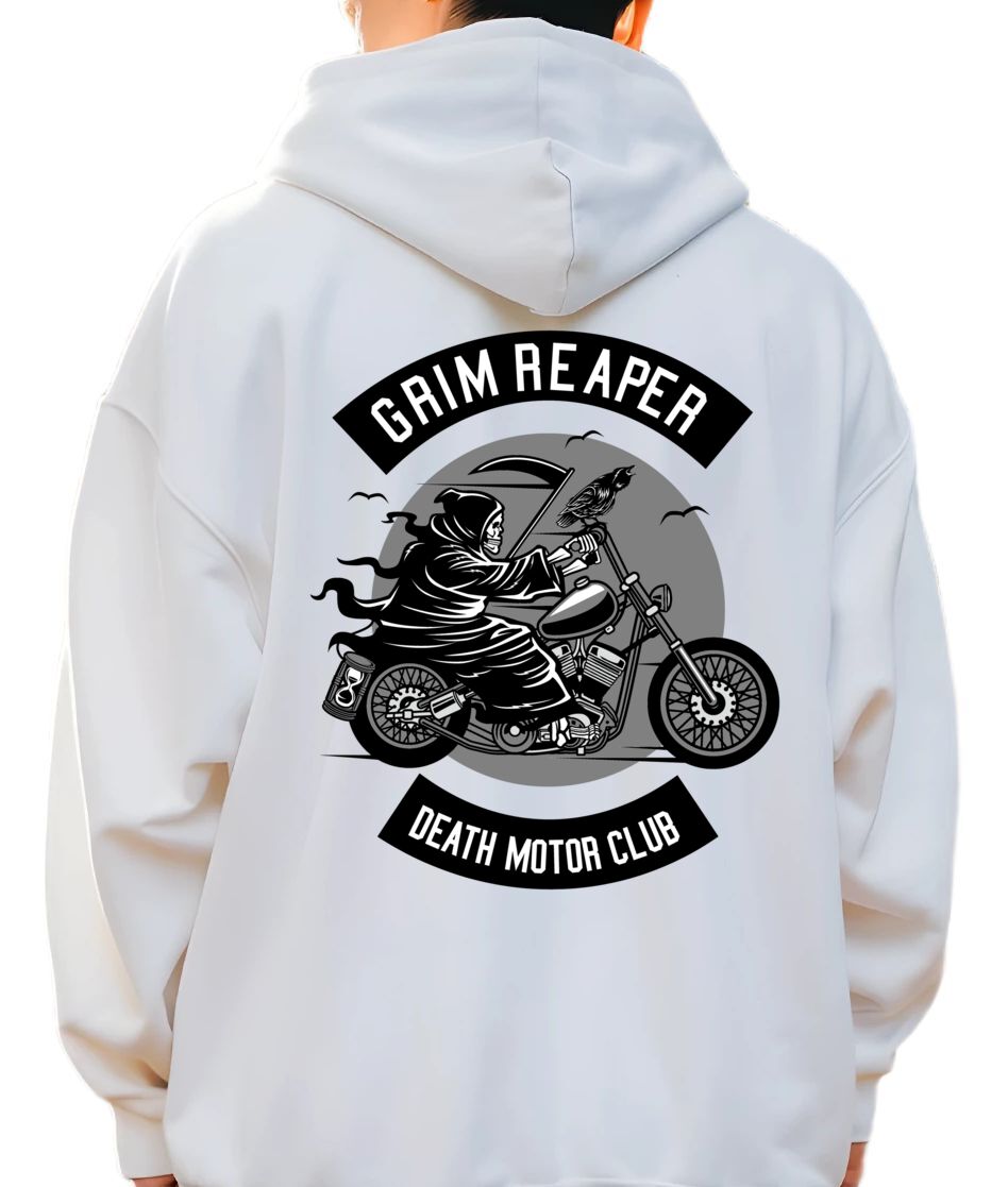Hoodie Death Motorcycle Club Pop Culture White
