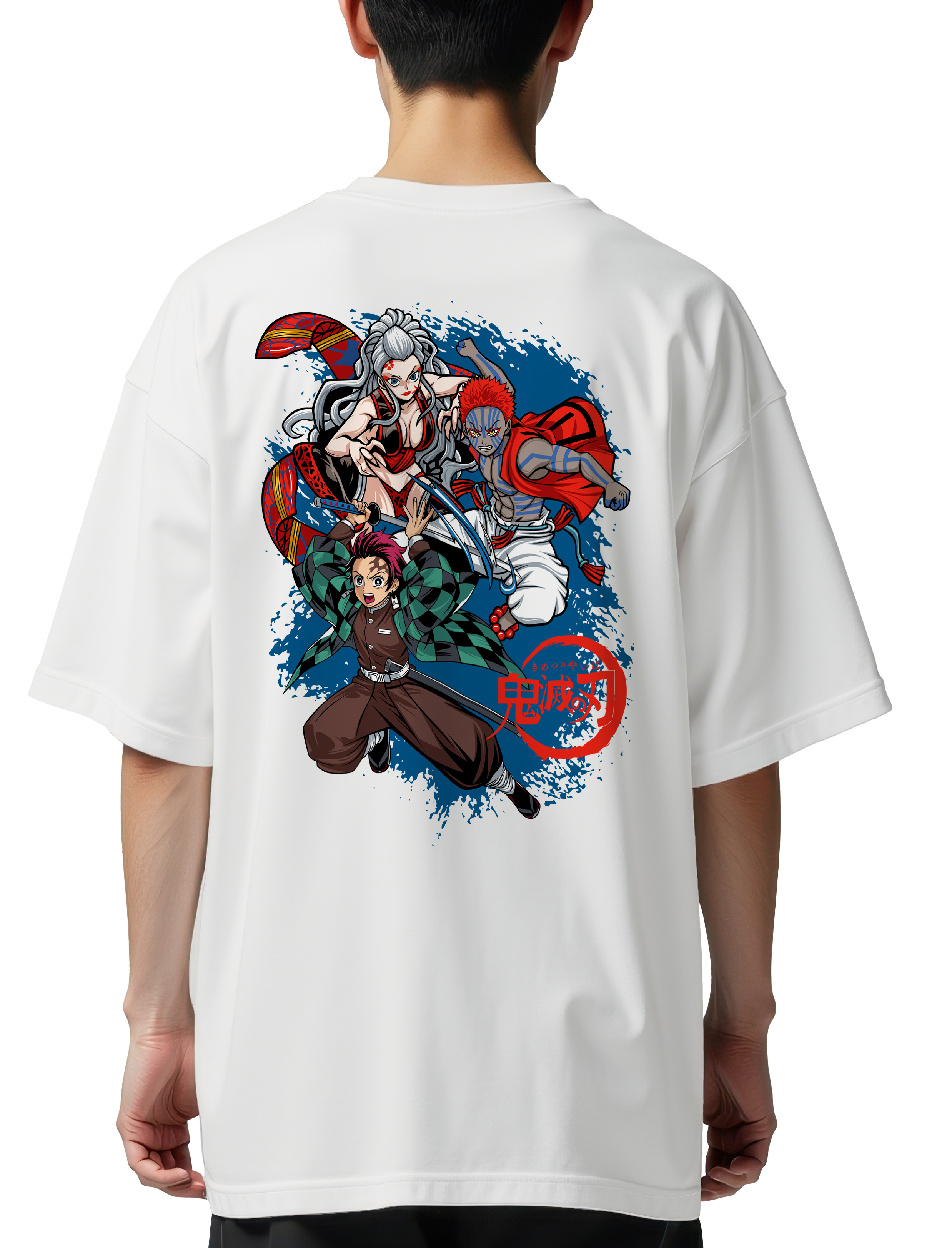 Oversized T-Shirt Demon Slayer A Pop Culture White