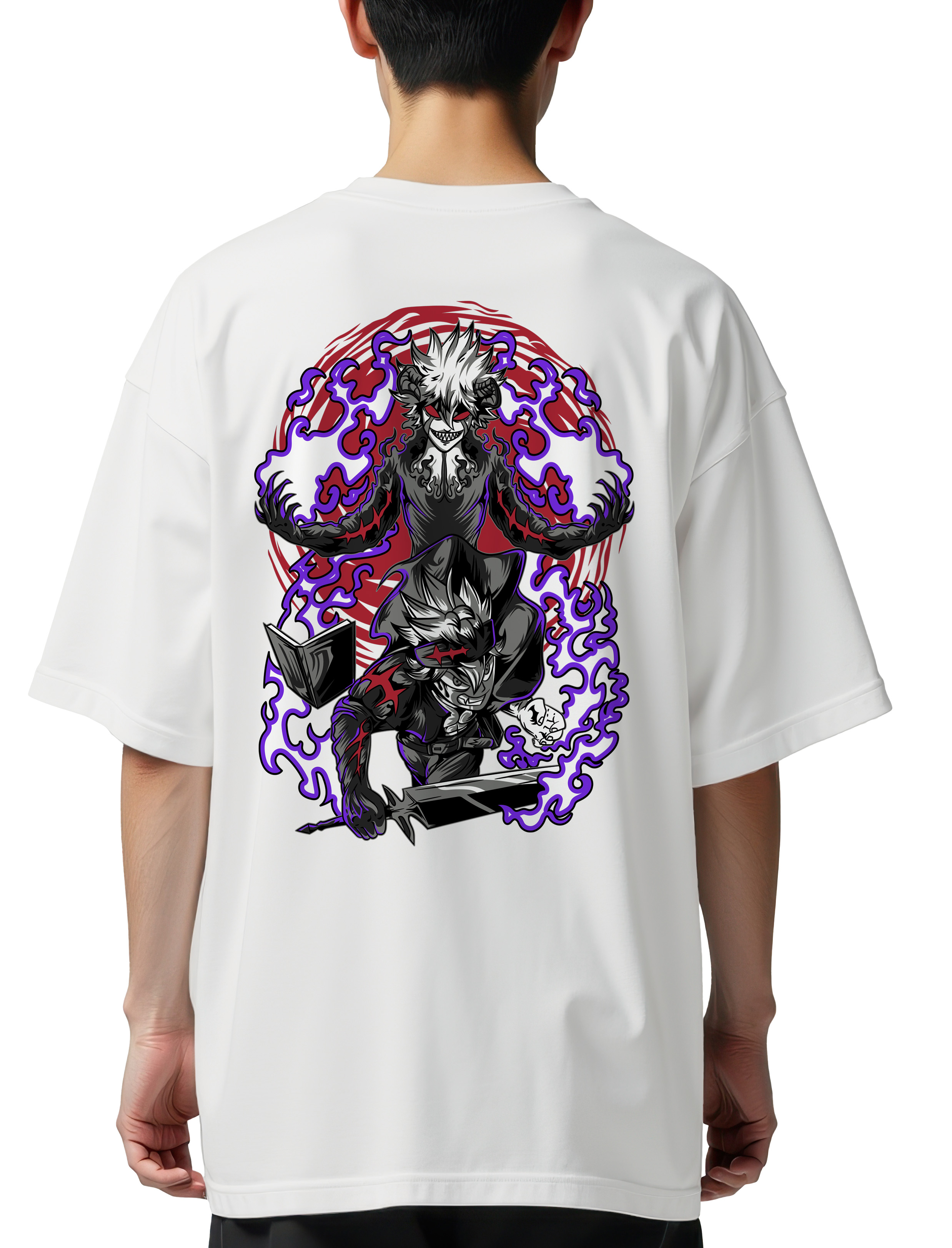Oversized T-Shirt Devil Union Black Clover Pop Culture White