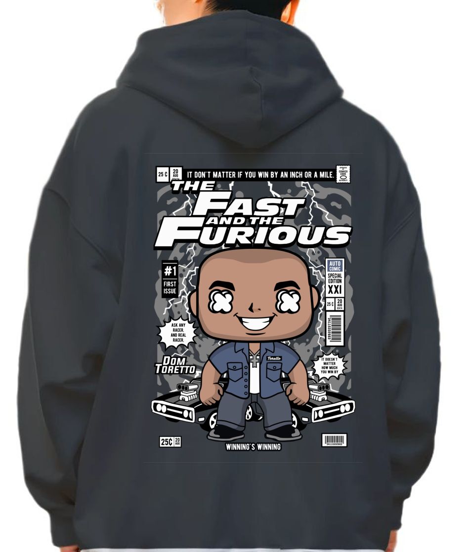 Hoodie Dom Toretto Fast and Furious Pop Culture Black