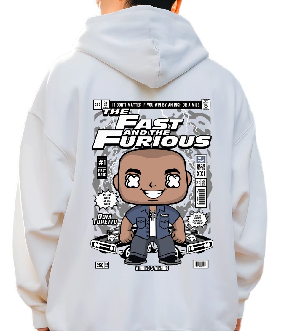 Hoodie Dom Toretto Fast and Furious Pop Culture White