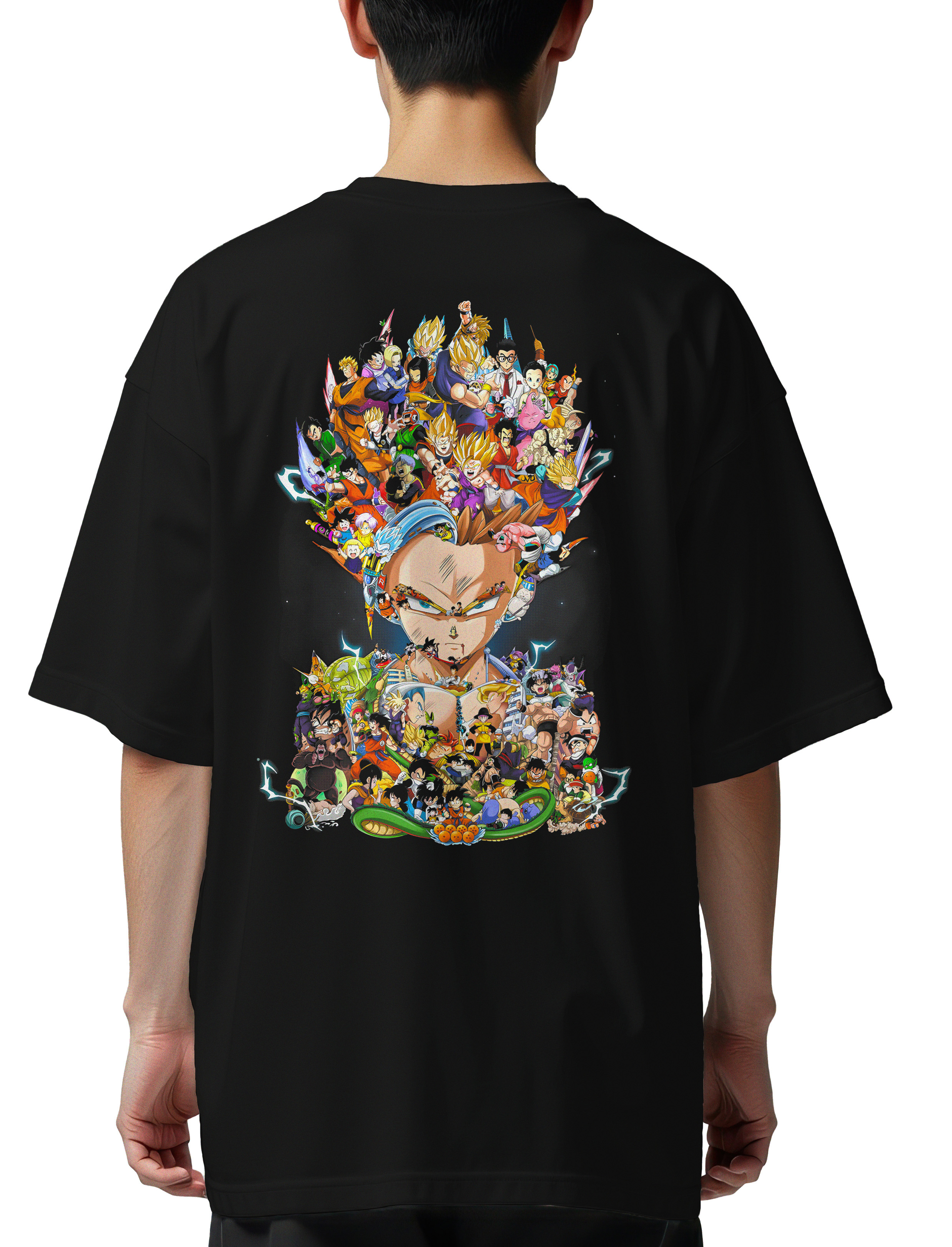 Oversized T-Shirt Dragon Ball Art Pop Culture Black