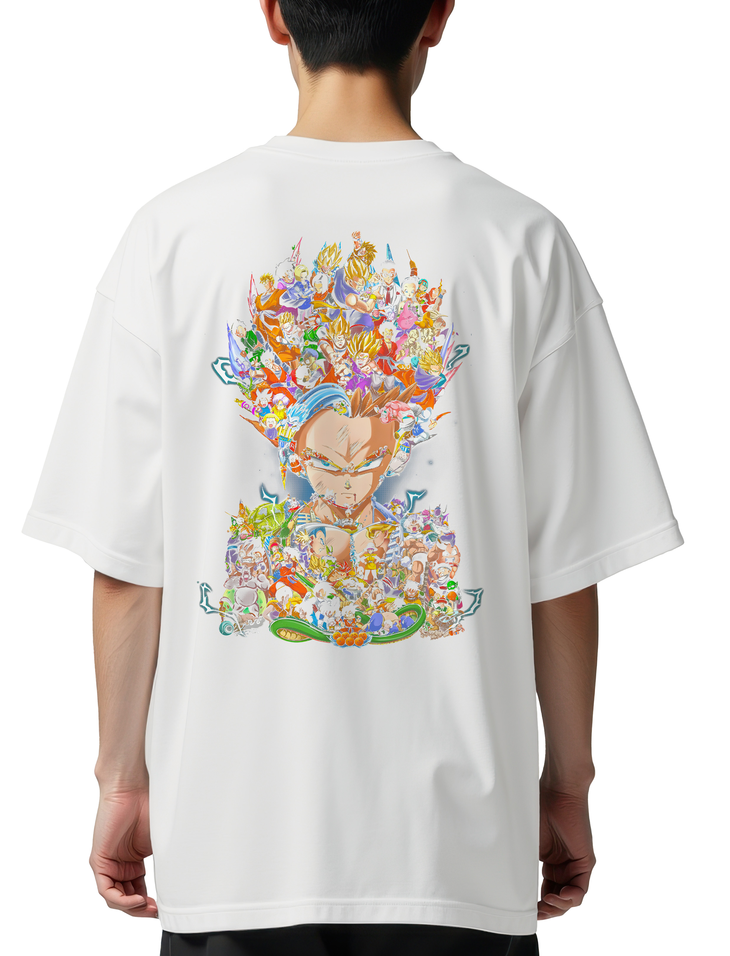 Oversized T-Shirt Dragon Ball Art Pop Culture White