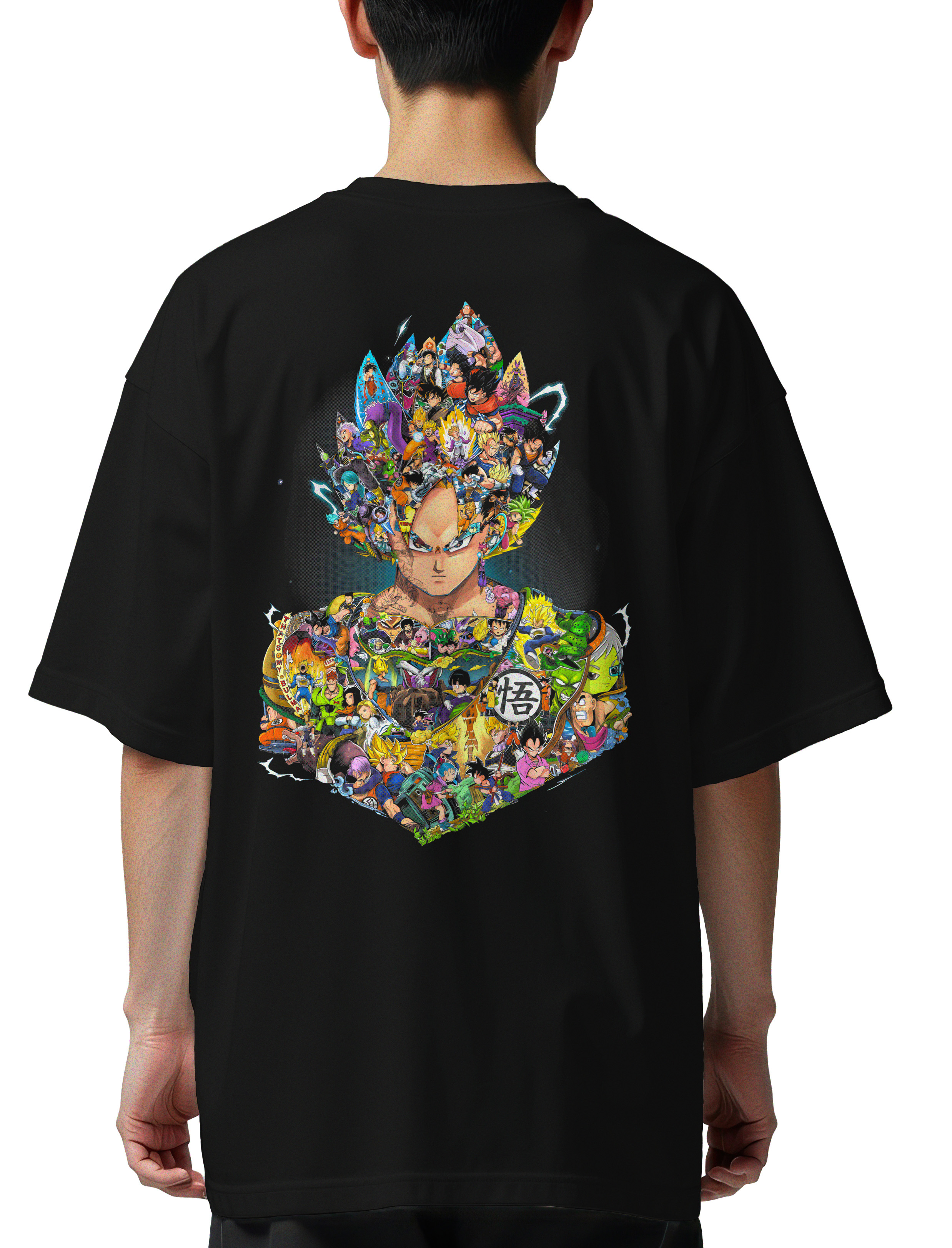 Oversized T-Shirt Dragon Ball Illustration Pop Culture Black