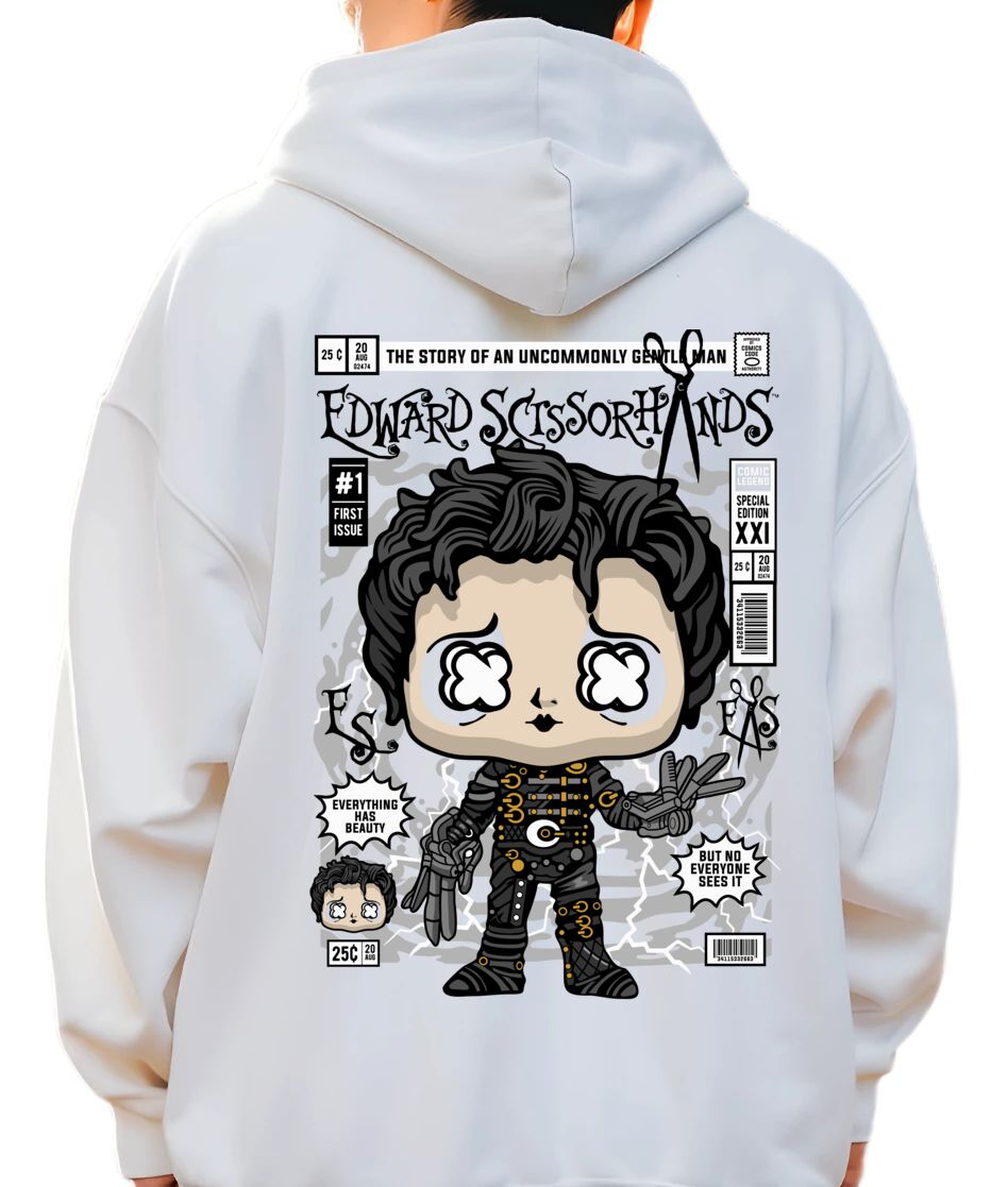Hoodie Edward Scissorhands Pop Culture White