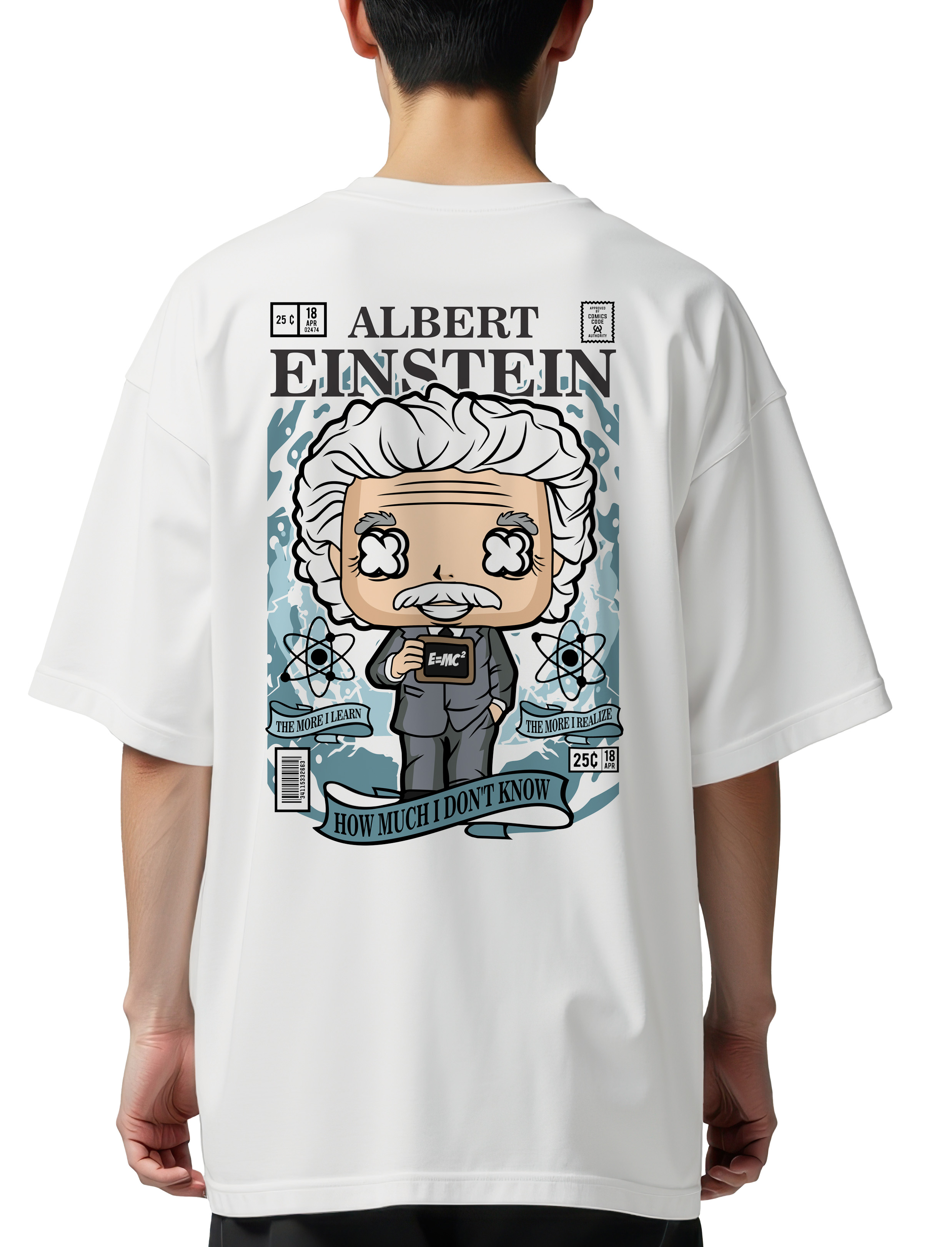 Oversized T-Shirt Einstein Pop Culture White