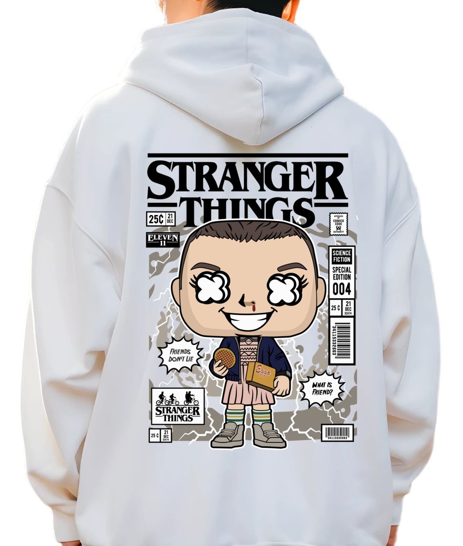 Hoodie Eleven With Eggos Stranger Things Pop Culture White