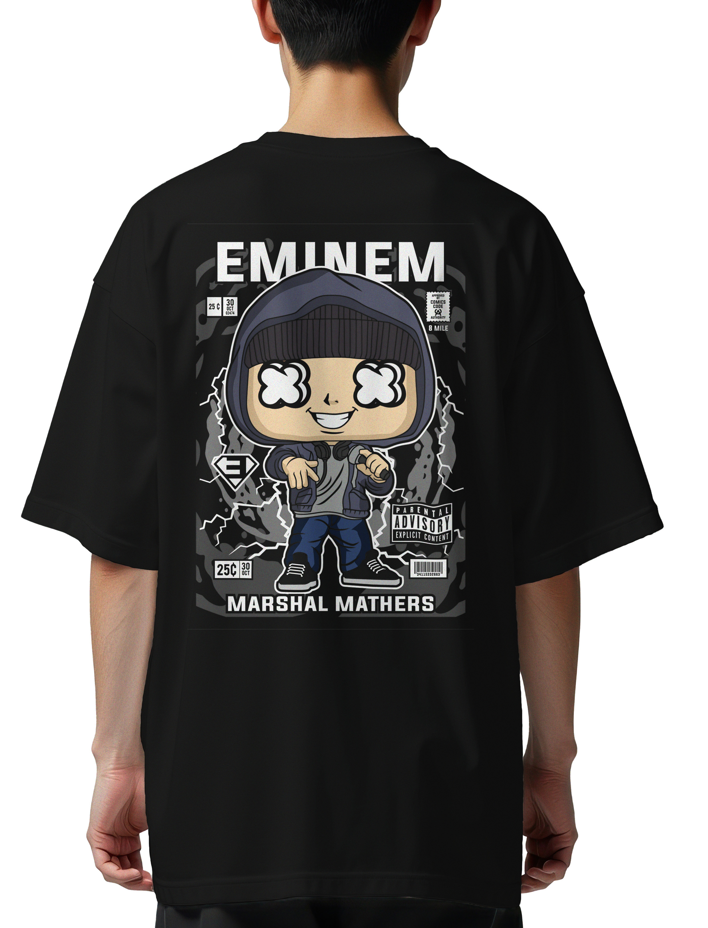 Oversized T-Shirt Eminem 8 Mile Pop Culture Black