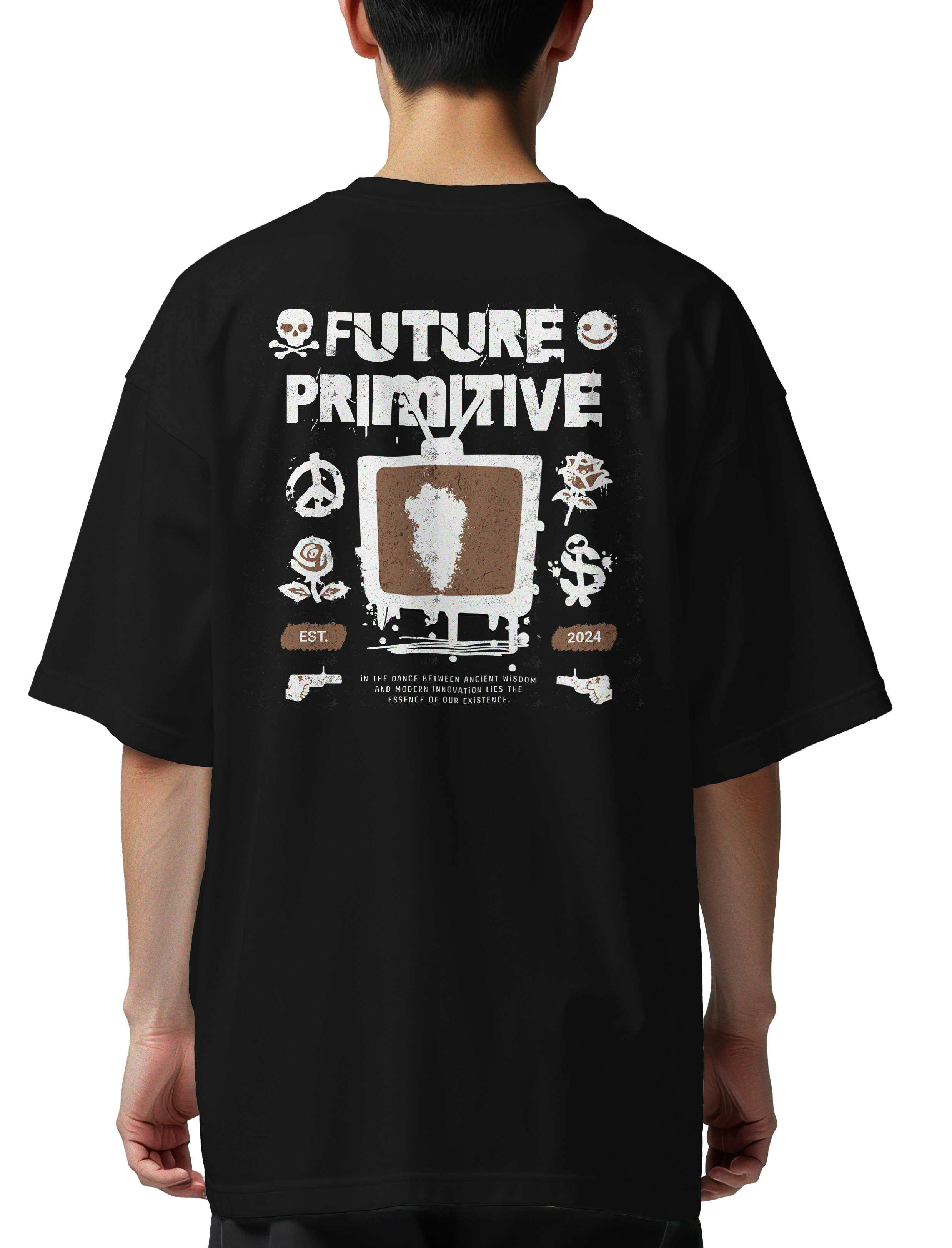 Oversized T-Shirt Future Primitive Pop Culture Black
