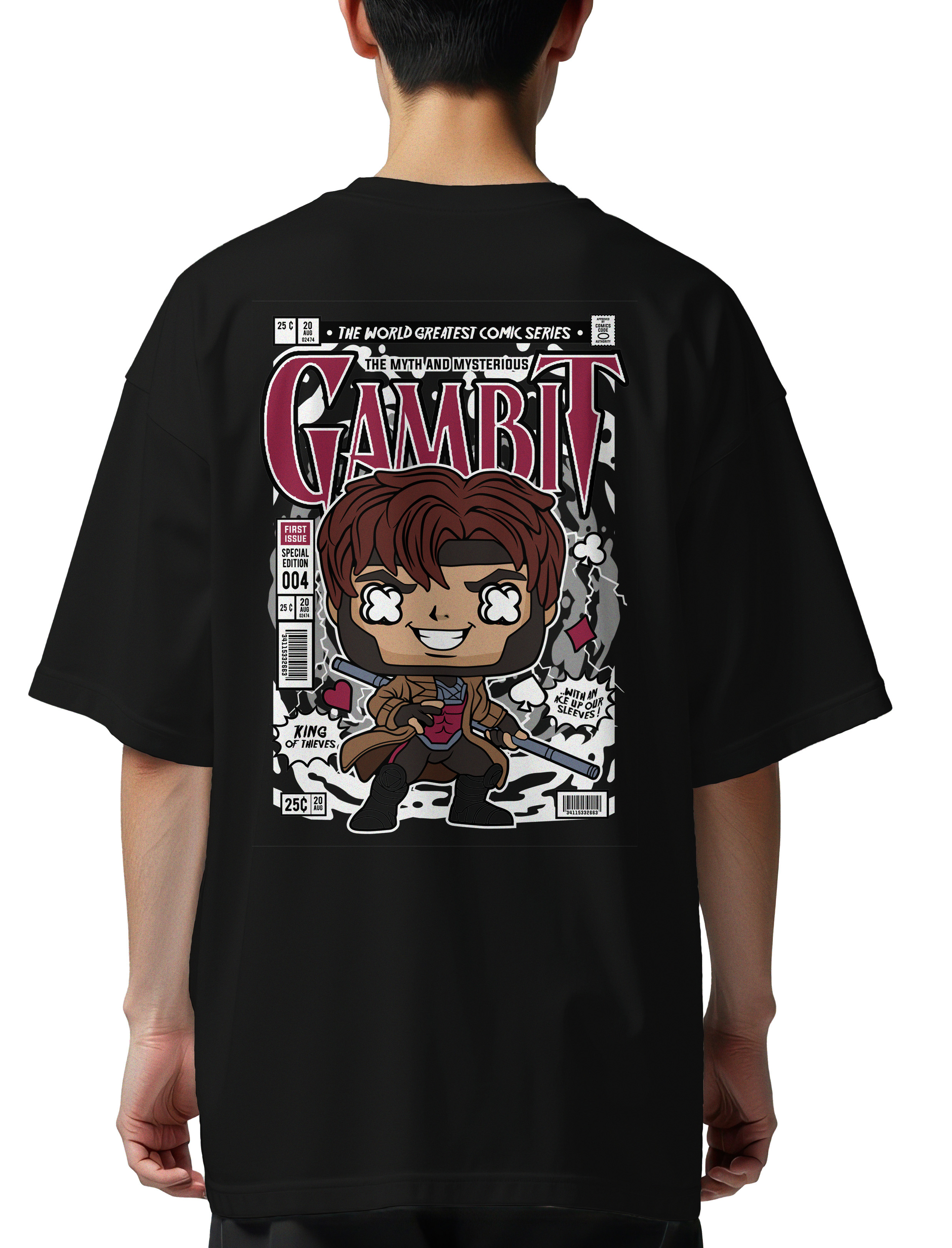 Oversized T-Shirt Gambit Pop Culture Black