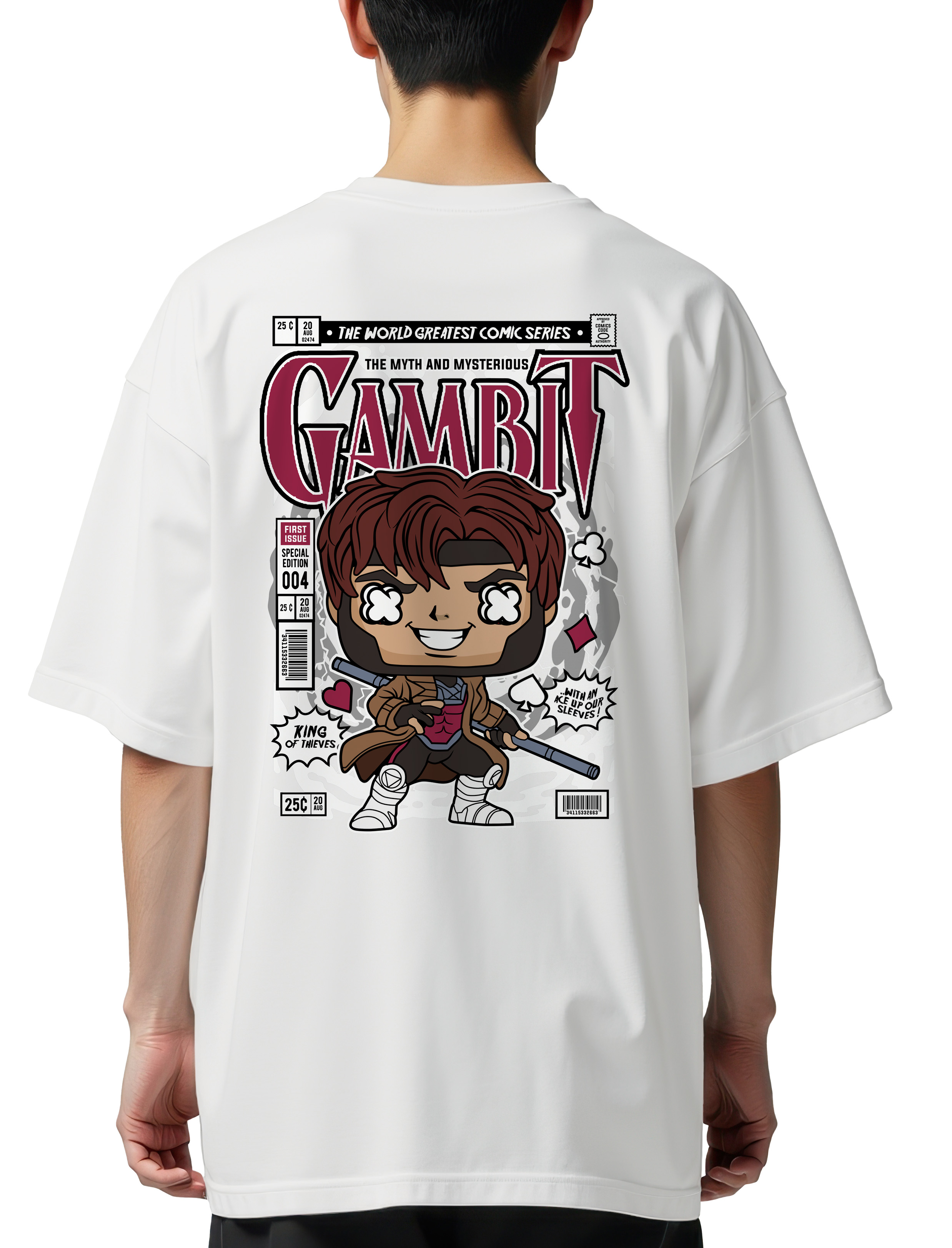 Oversized T-Shirt Gambit Pop Culture White