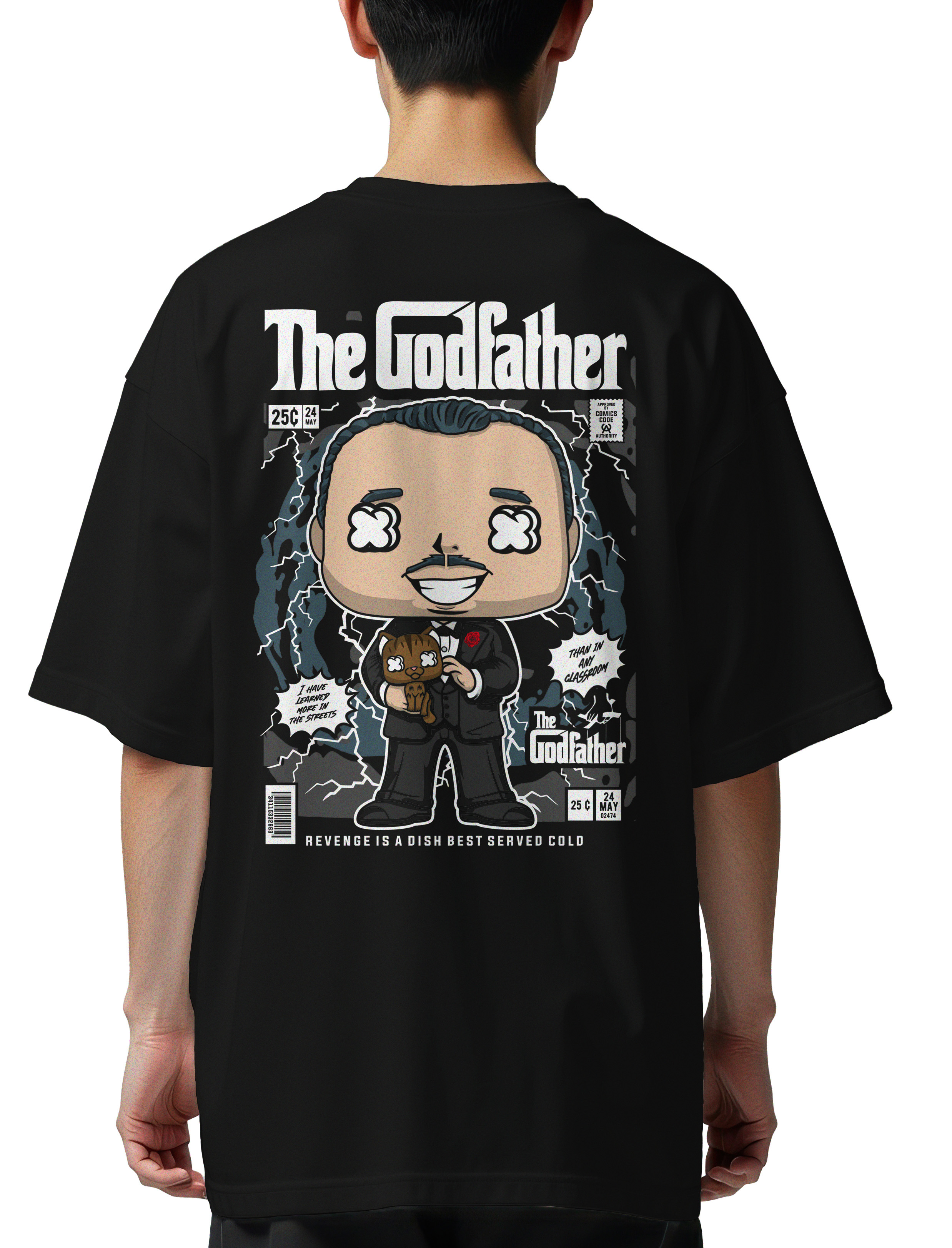 Oversized T-Shirt Godfather Vito Corleone Pop Culture Black