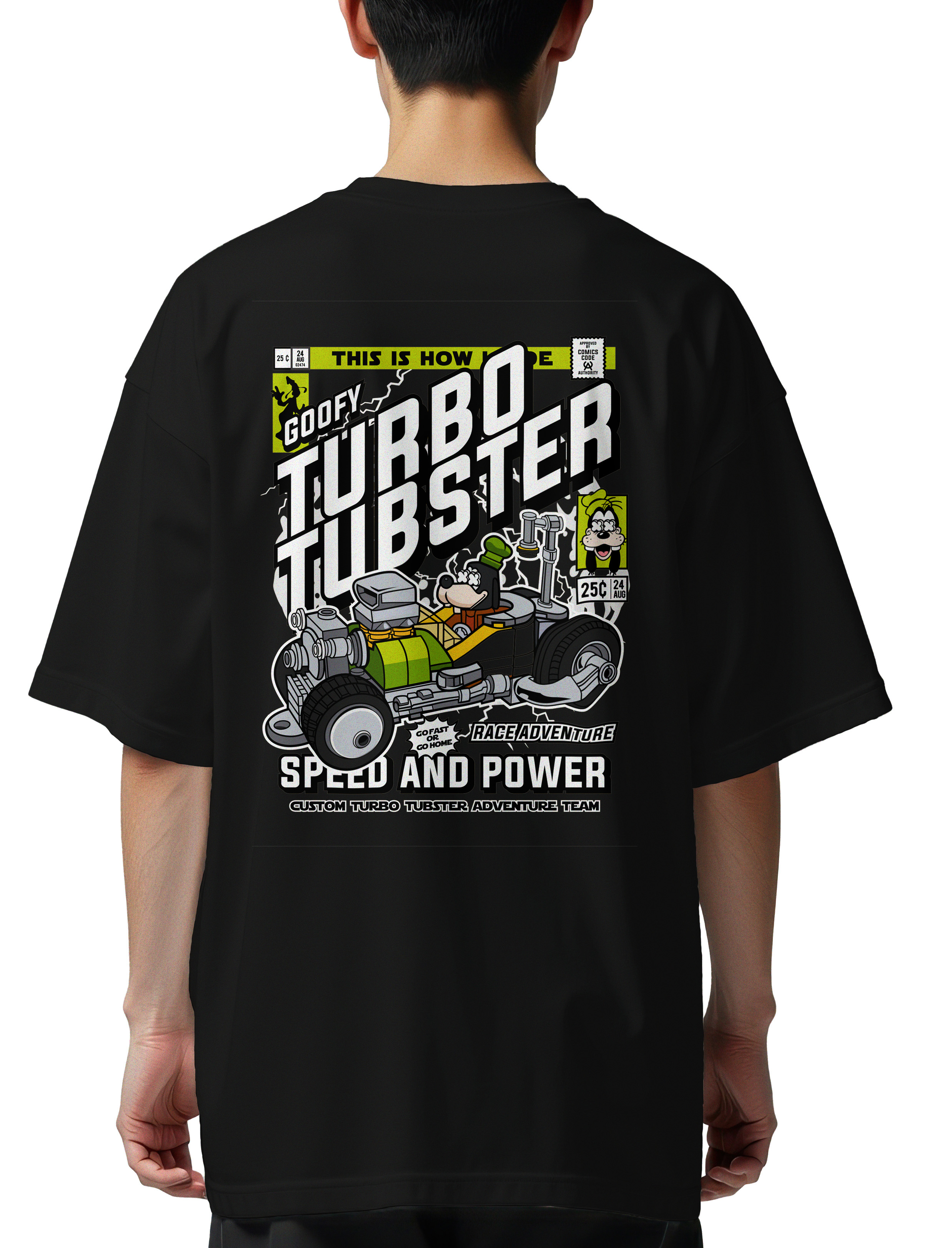 Oversized T-Shirt Goofys Turbo Tubster Pop Culture Black