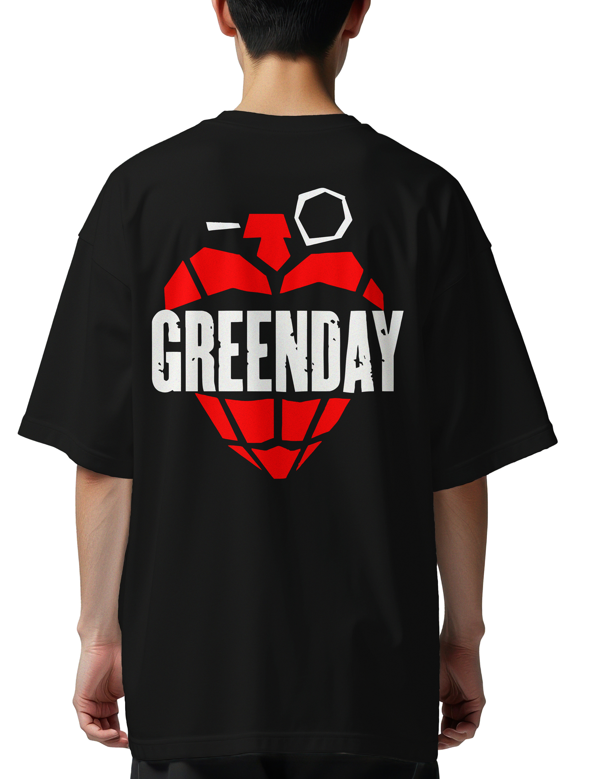 Oversized T-Shirt Green Day Grenade Rock Avenue Black