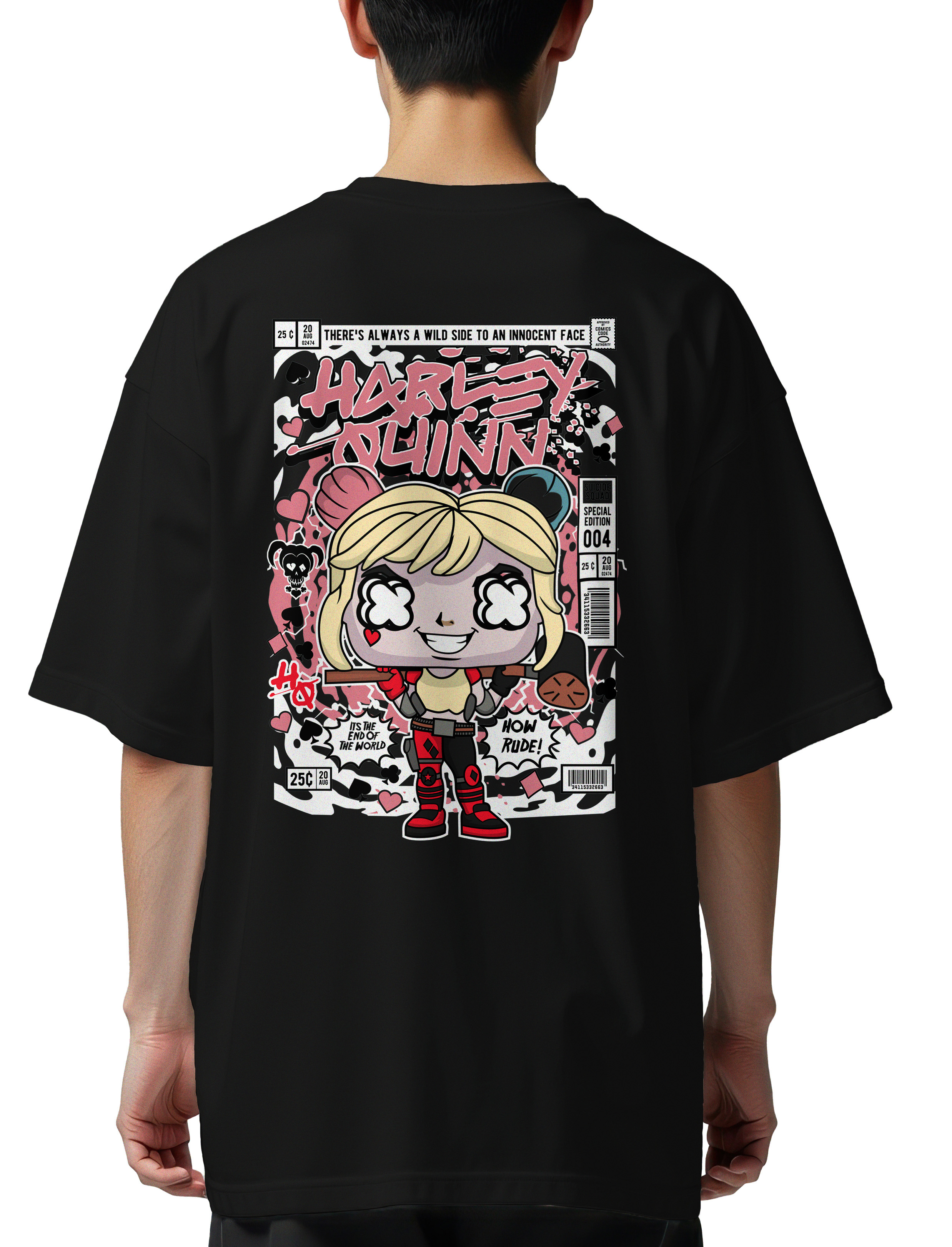 Oversized T-Shirt Harley Quinn Pop Culture Black