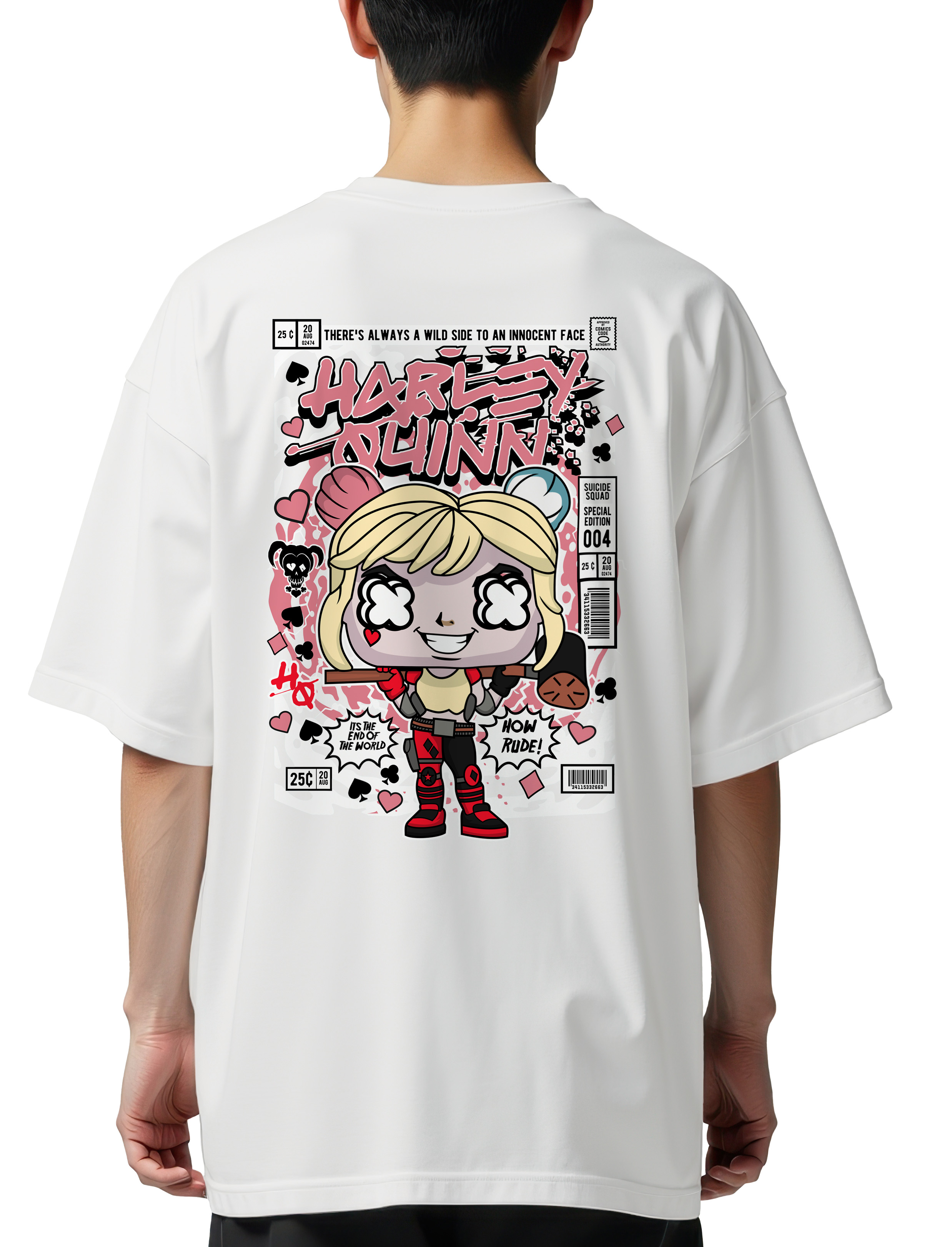 Oversized T-Shirt Harley Quinn Pop Culture White
