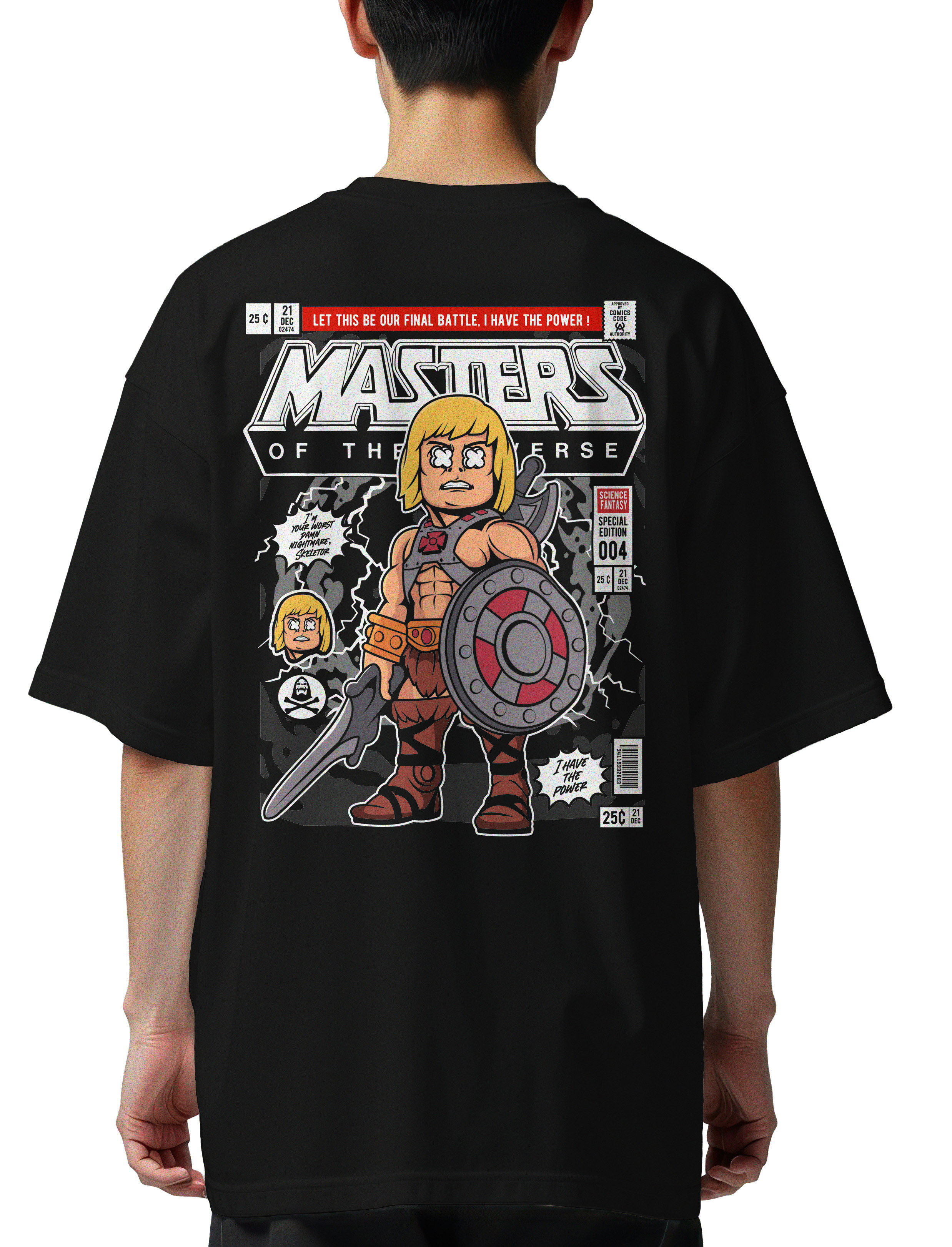 Oversized T-Shirt Heman Pop Culture Black