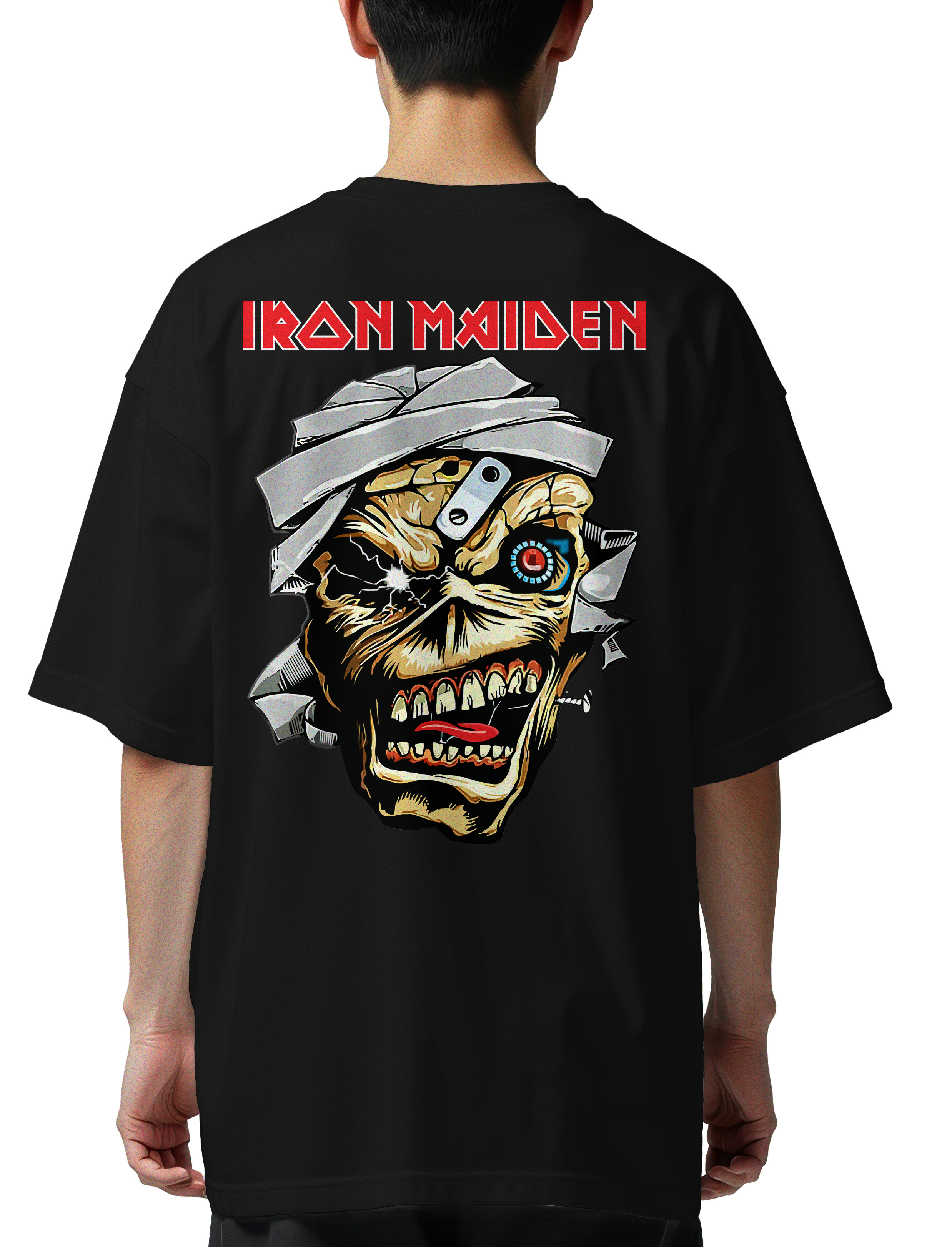 Oversized T-Shirt Iron Maiden Eddie Metal1 Rock Avenue Black
