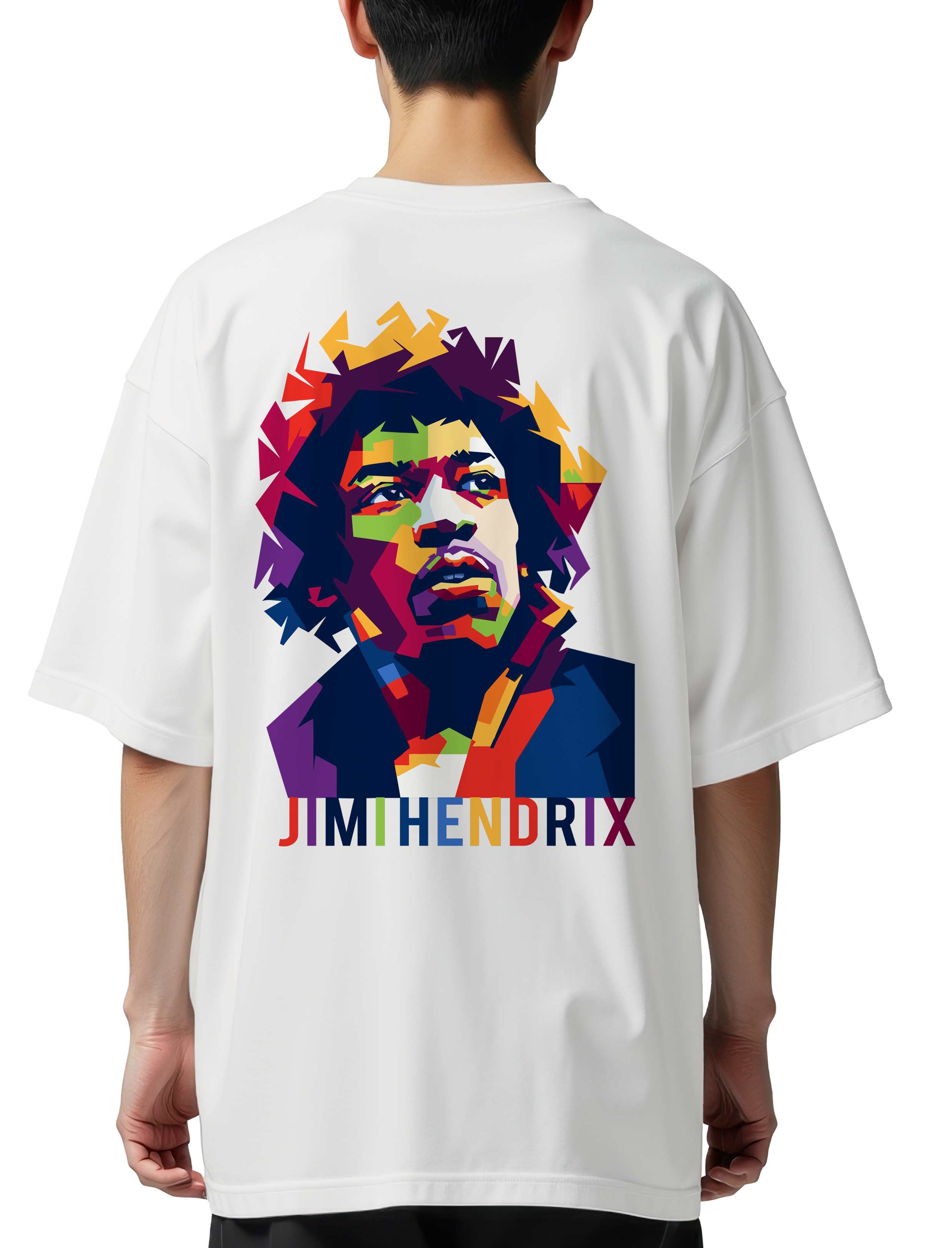 Oversized T-Shirt J Hendrix Art1 Rock Avenue White