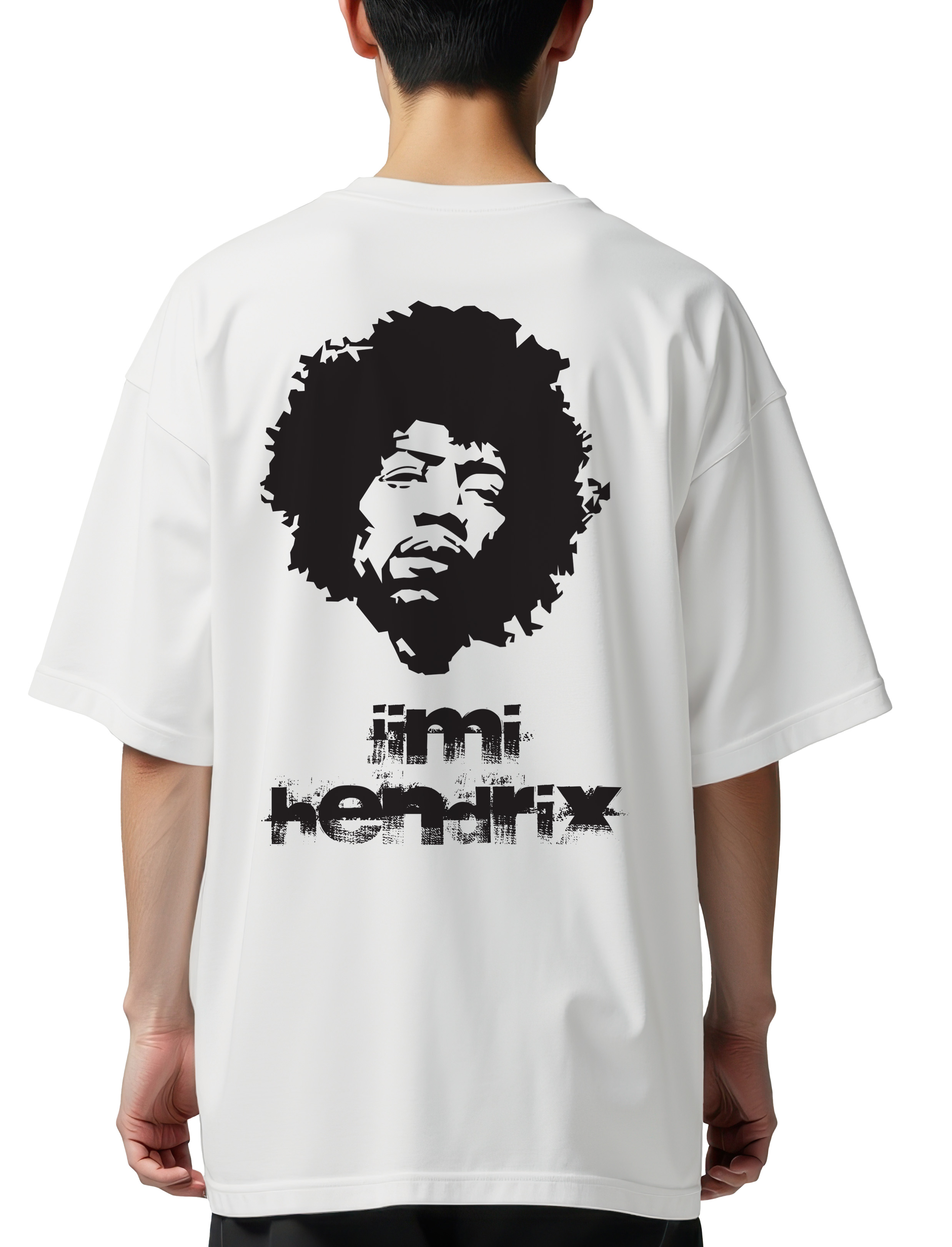 Oversized T-Shirt Jimi Hendrix Art1 Rock Avenue White