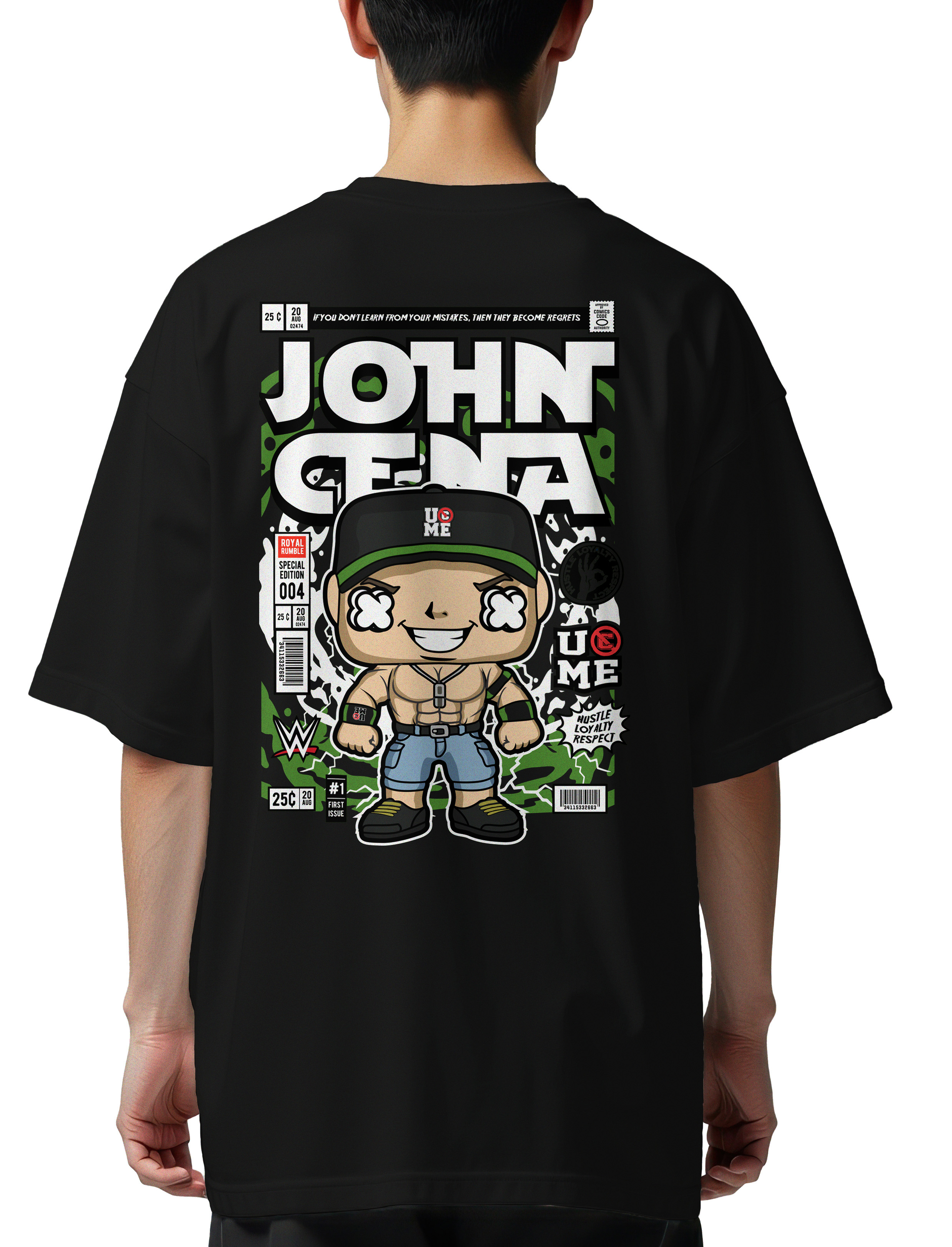 Oversized T-Shirt John Cena Pop Culture Black