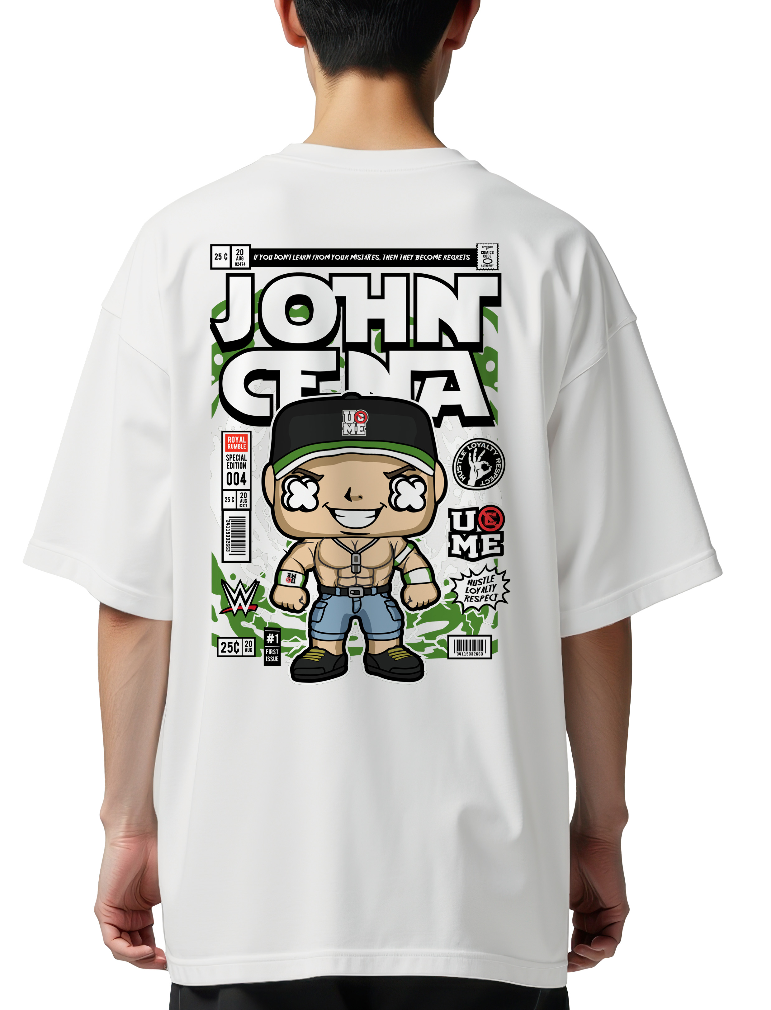 Oversized T-Shirt John Cena Pop Culture White