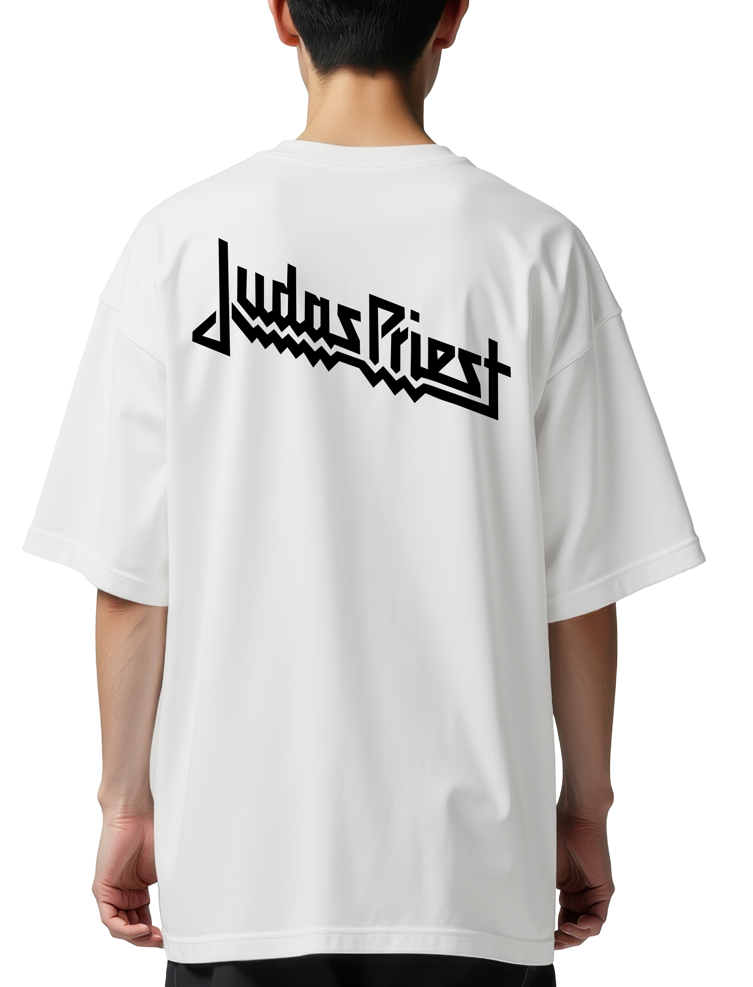 Oversized T-Shirt Judas Priest Band Logo Art Rock Avenue White