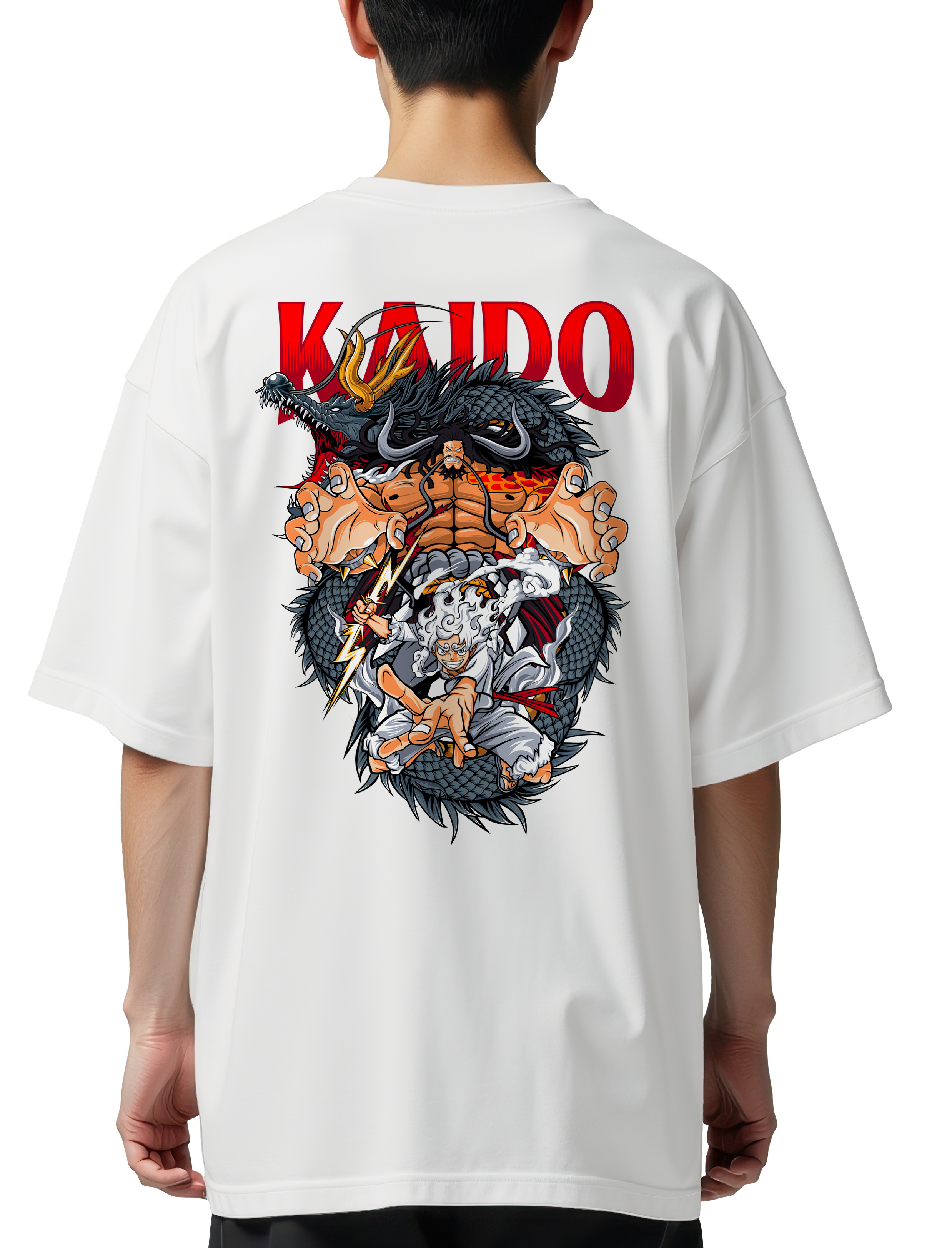 Oversized T-Shirt Kaido Gear 5 One Piece Pop Culture White