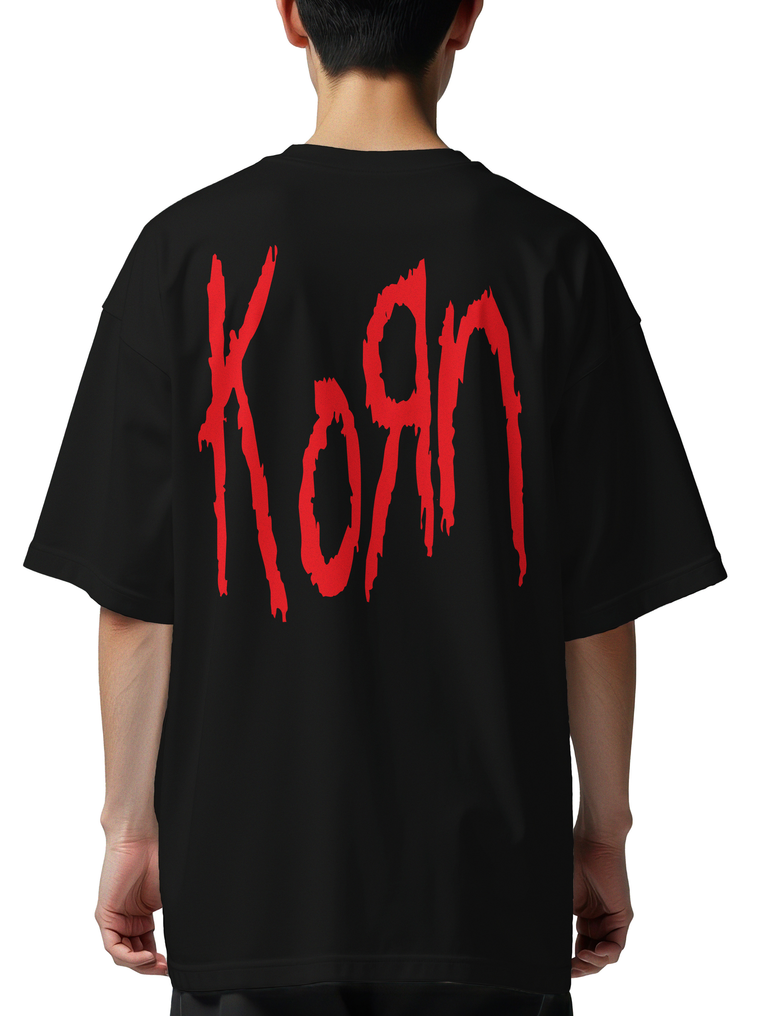 Oversized T-Shirt Korn Band Logo Rock Avenue Black