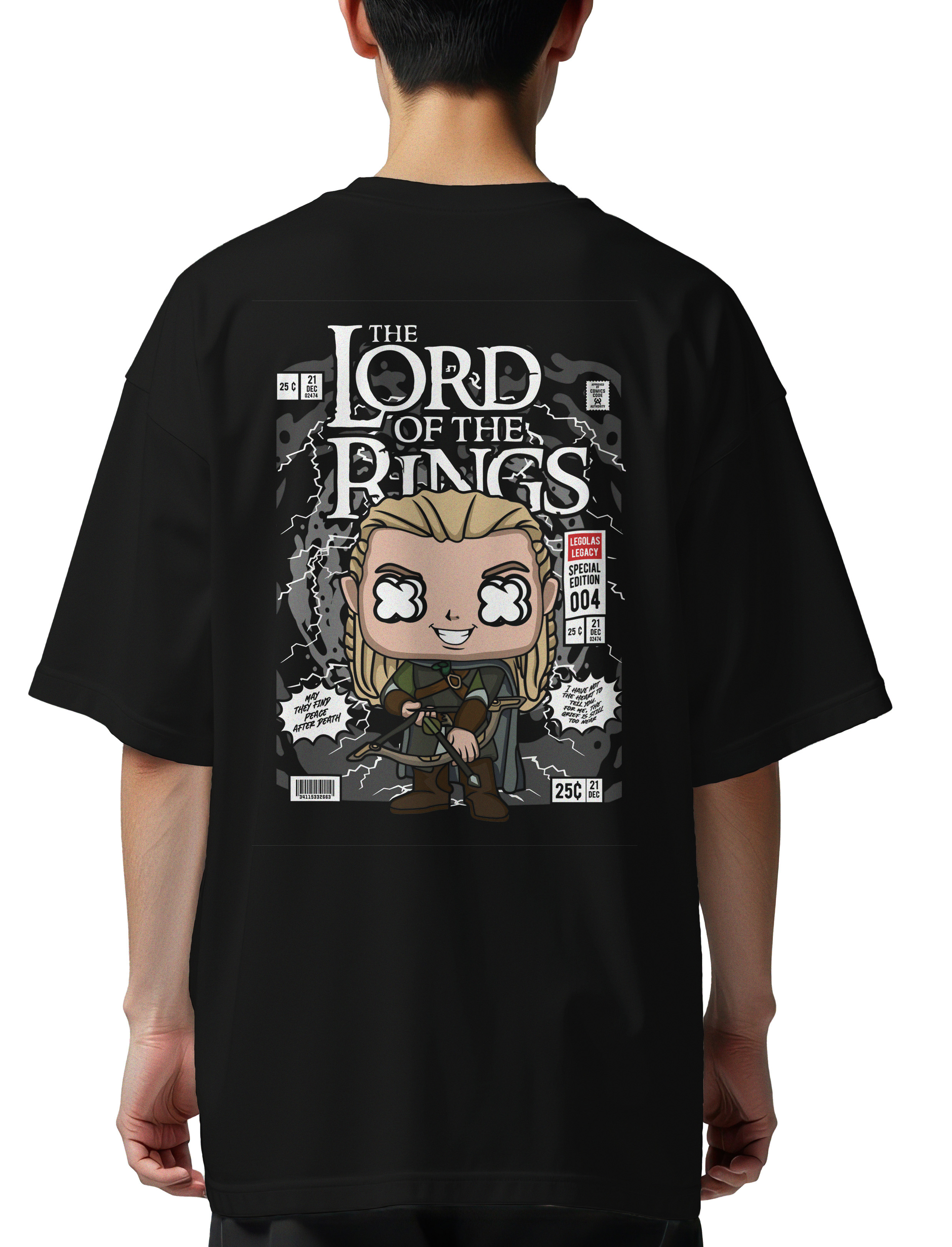 Oversized T-Shirt Legolas Lord Of The Rings Pop Culture Black