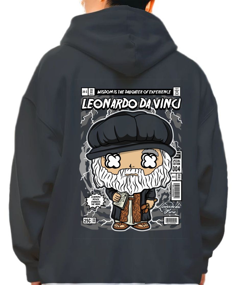 Hoodie Leonardo Da Vinci Pop Culture Black
