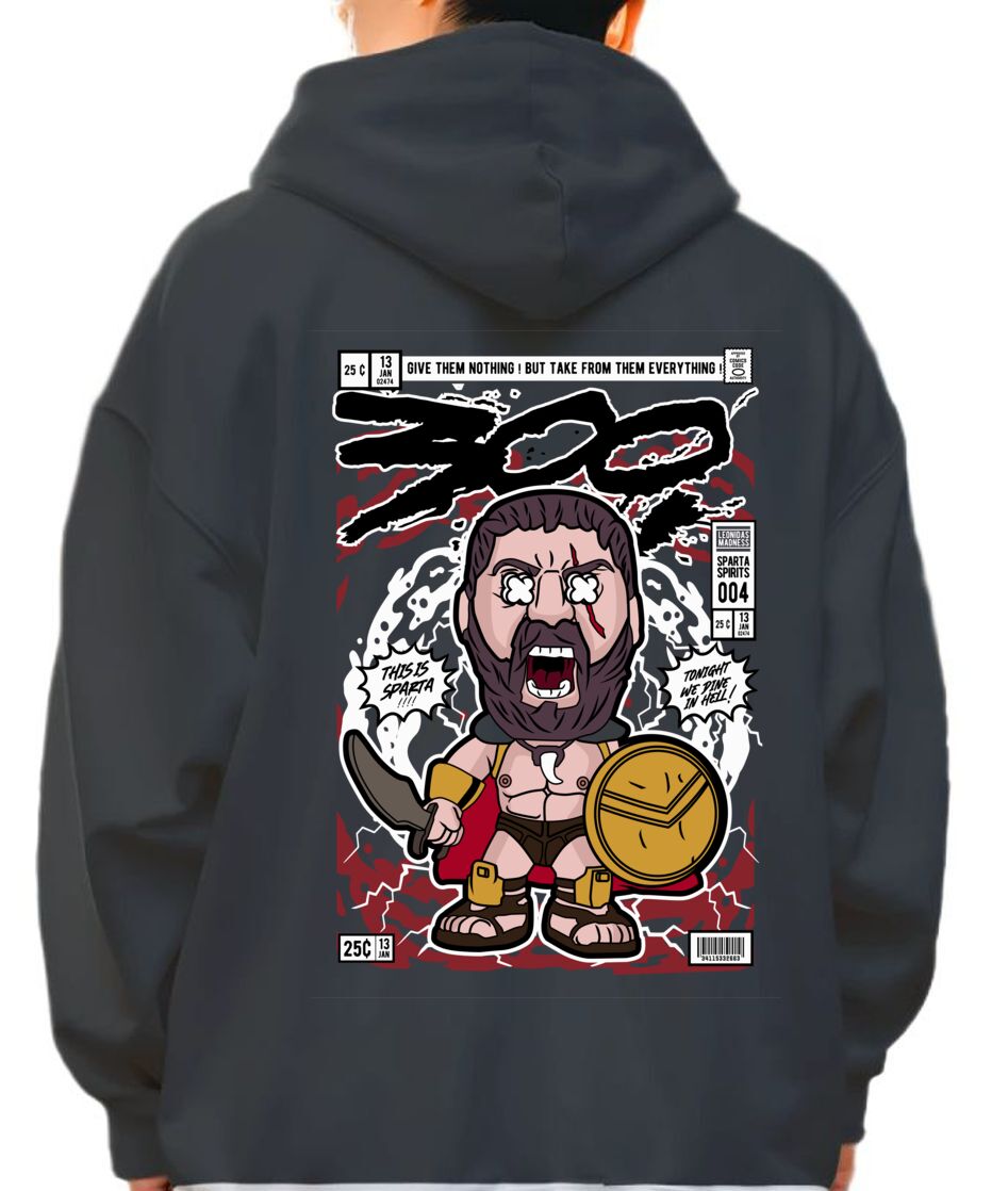 Hoodie Leonidas 300 Pop Culture Black