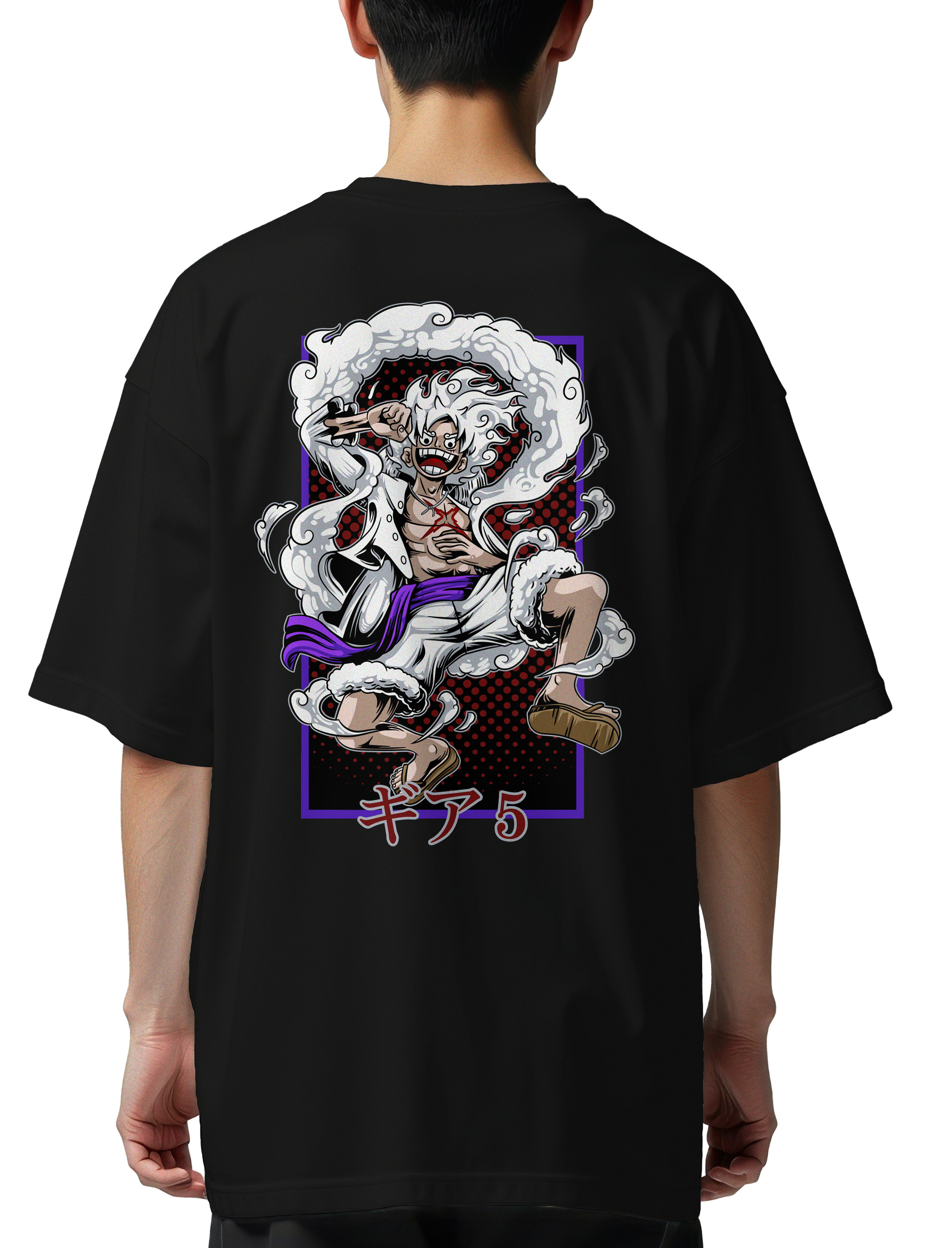 Oversized T-Shirt Luffy Gear 5 Pop Culture Black