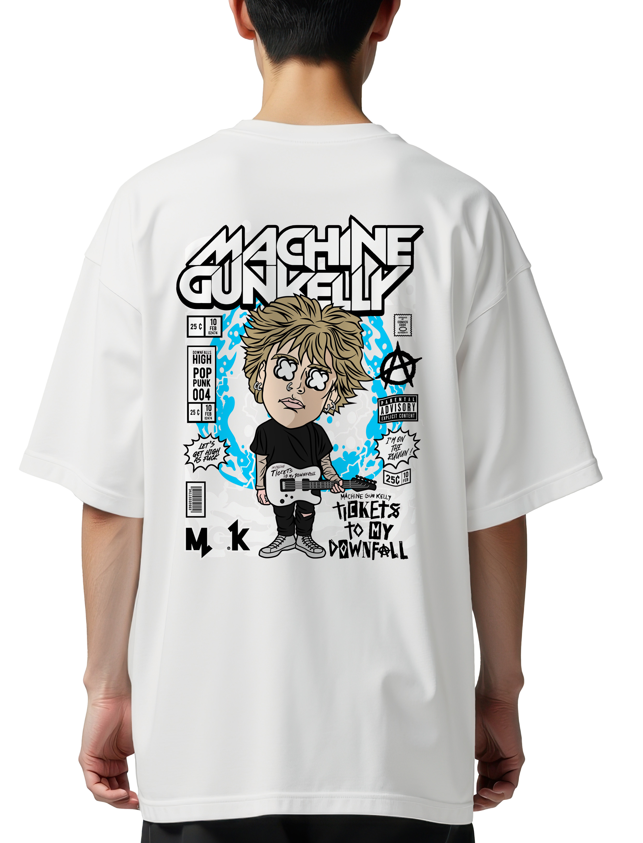 Oversized T-Shirt Machine Gun Kelly Pop Culture White