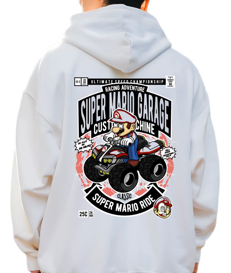 Hoodie Mario Ride Pop Culture White