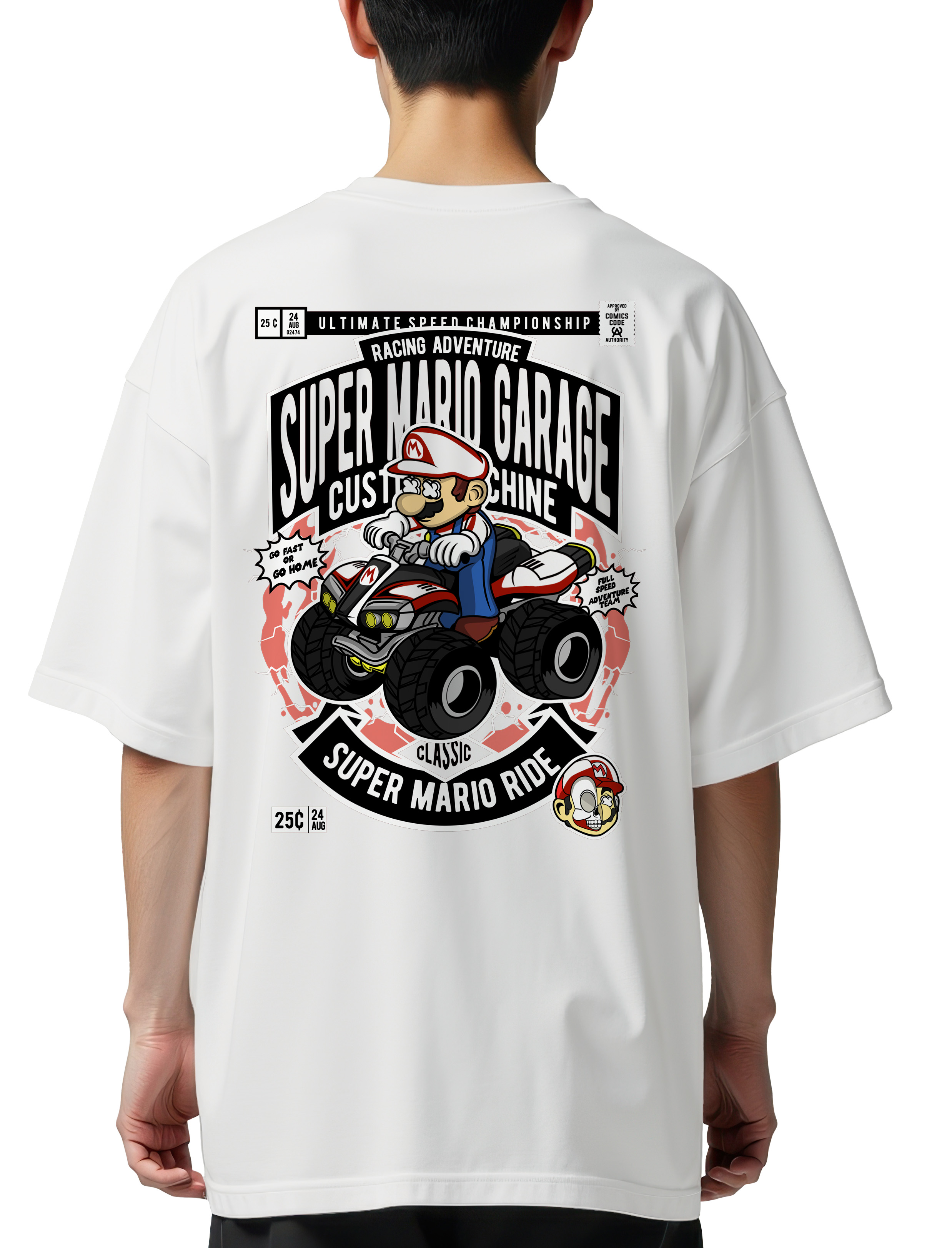 Oversized T-Shirt Mario Ride Pop Culture White