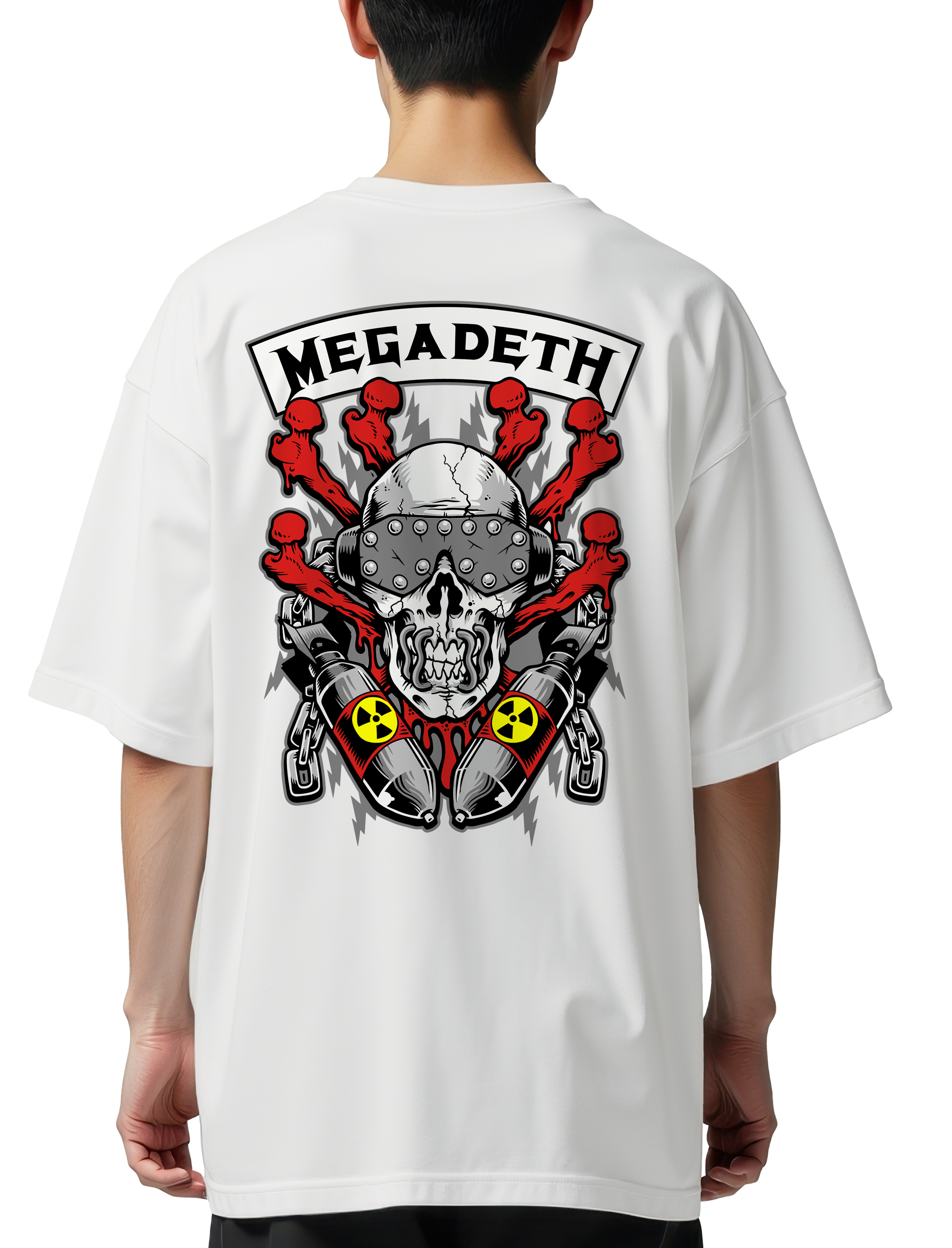 Oversized T-Shirt Megadeth Art3 Rock Avenue White