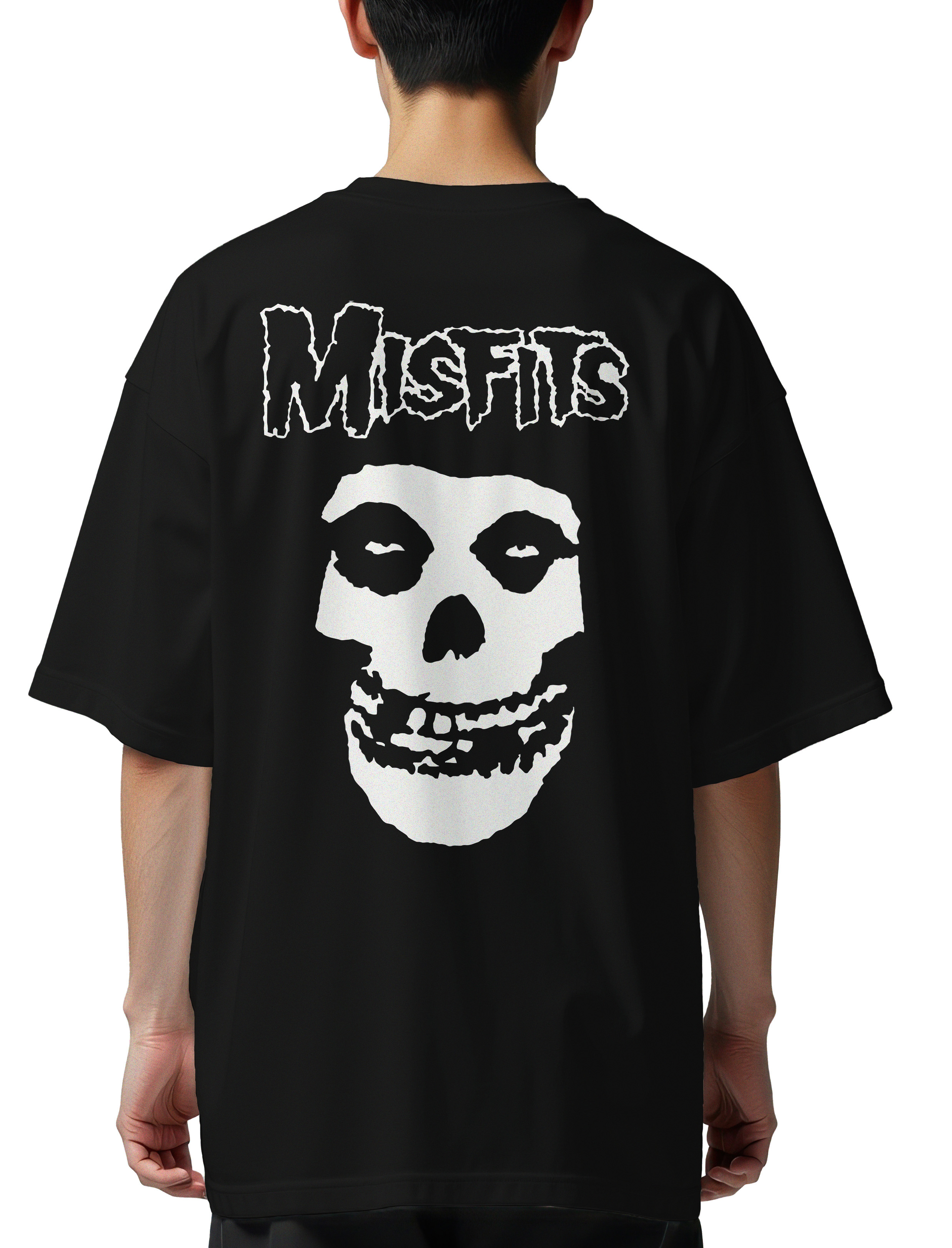 Oversized T-Shirt Misfits Skull Rock Avenue Black