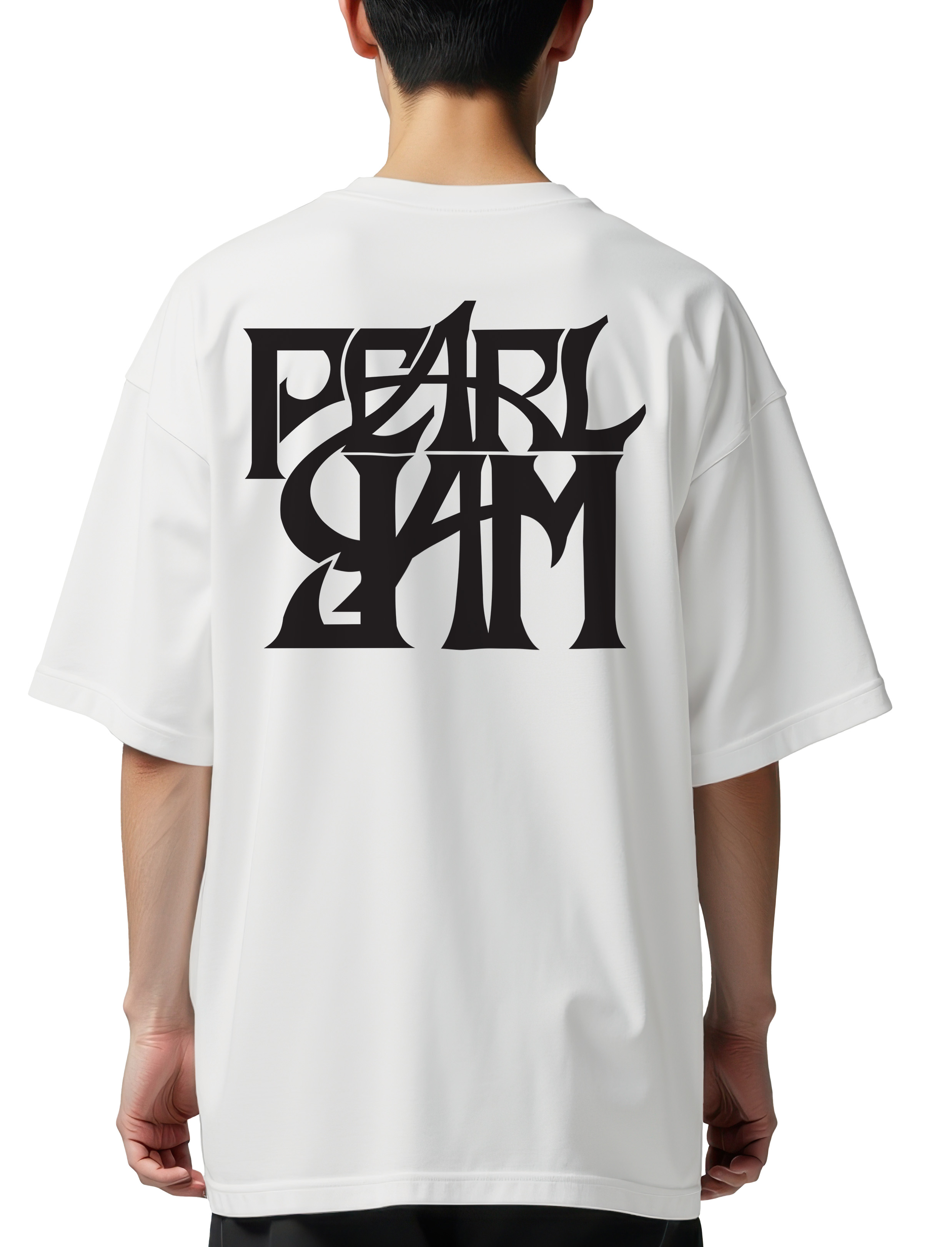 Oversized T-Shirt Pearl Jam Band Logo Art Rock Avenue White