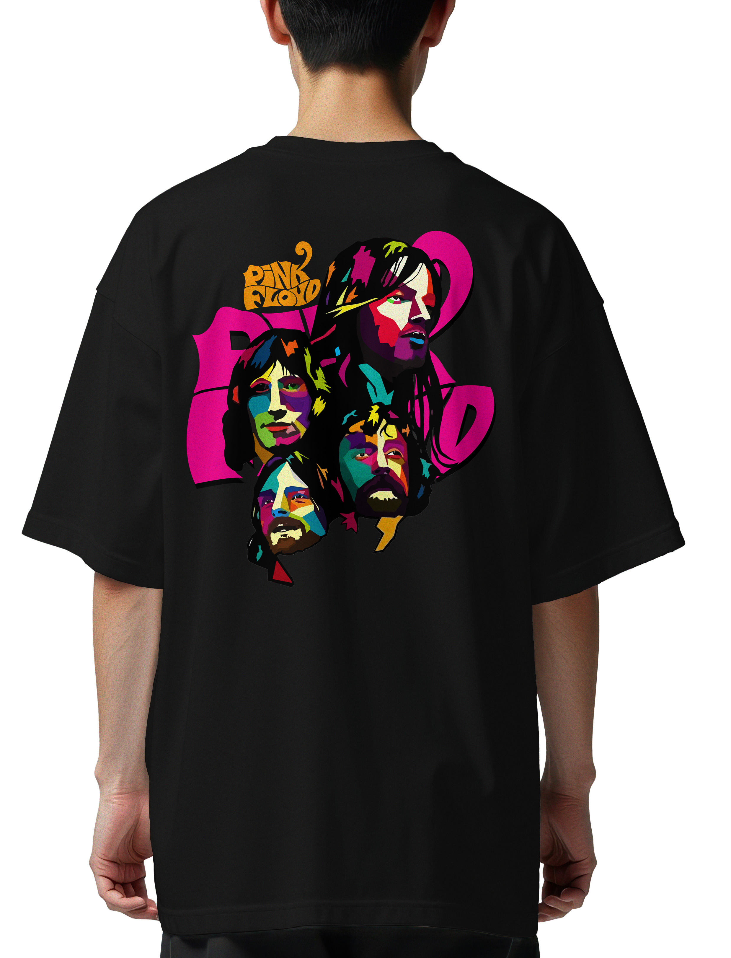 Oversized T-Shirt Pink Floyd 1 Rock Avenue Black