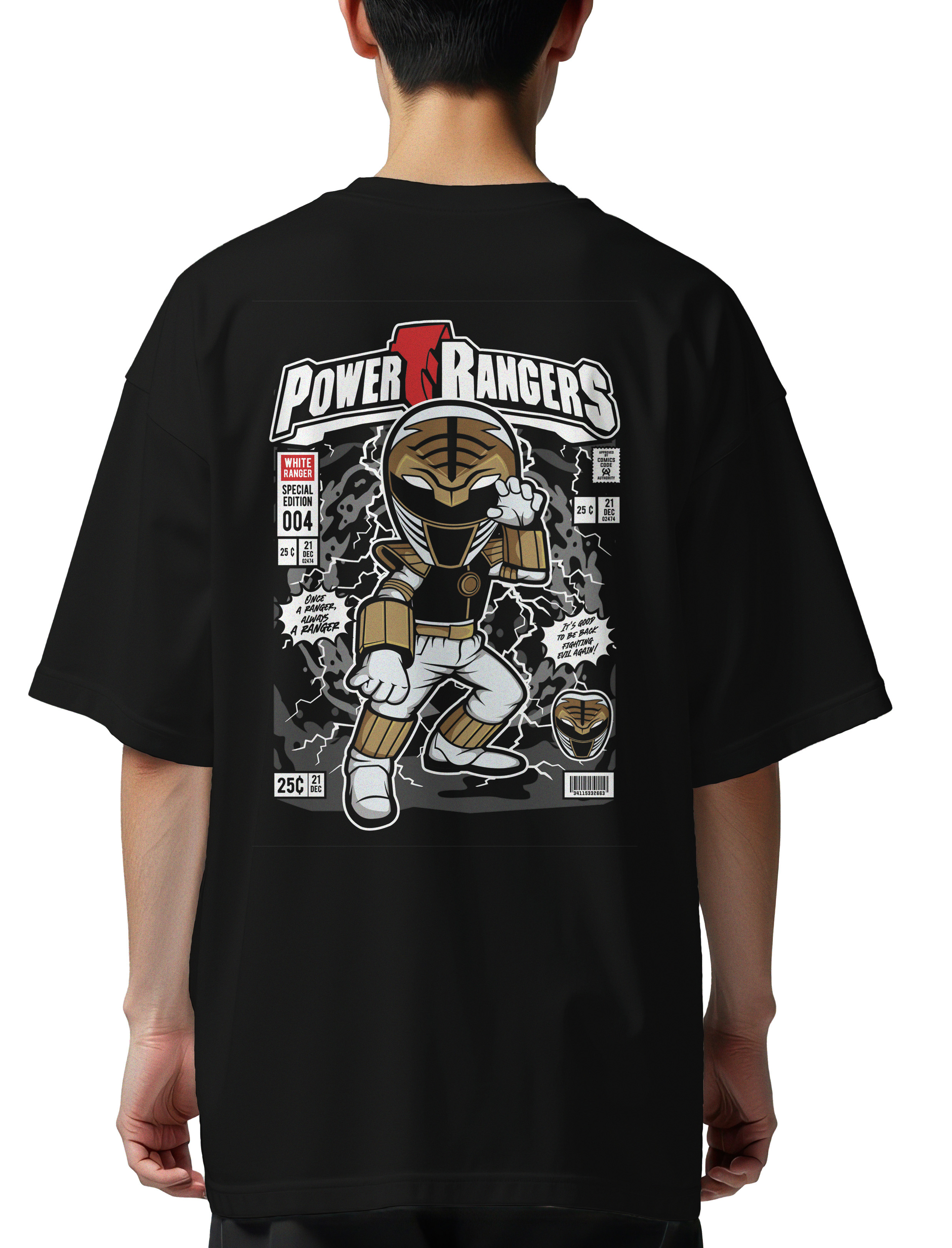 Oversized T-Shirt Power Ranger Pop Culture Black