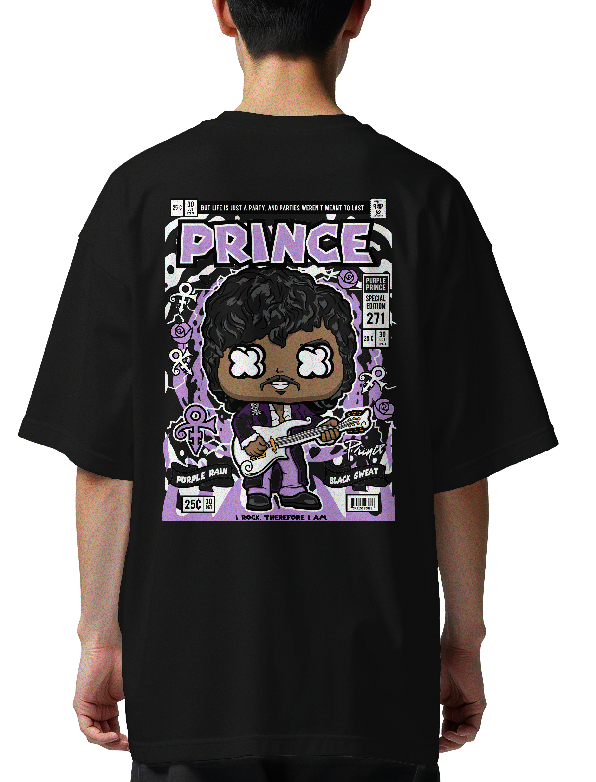 Oversized T-Shirt Prince Pop Culture Black