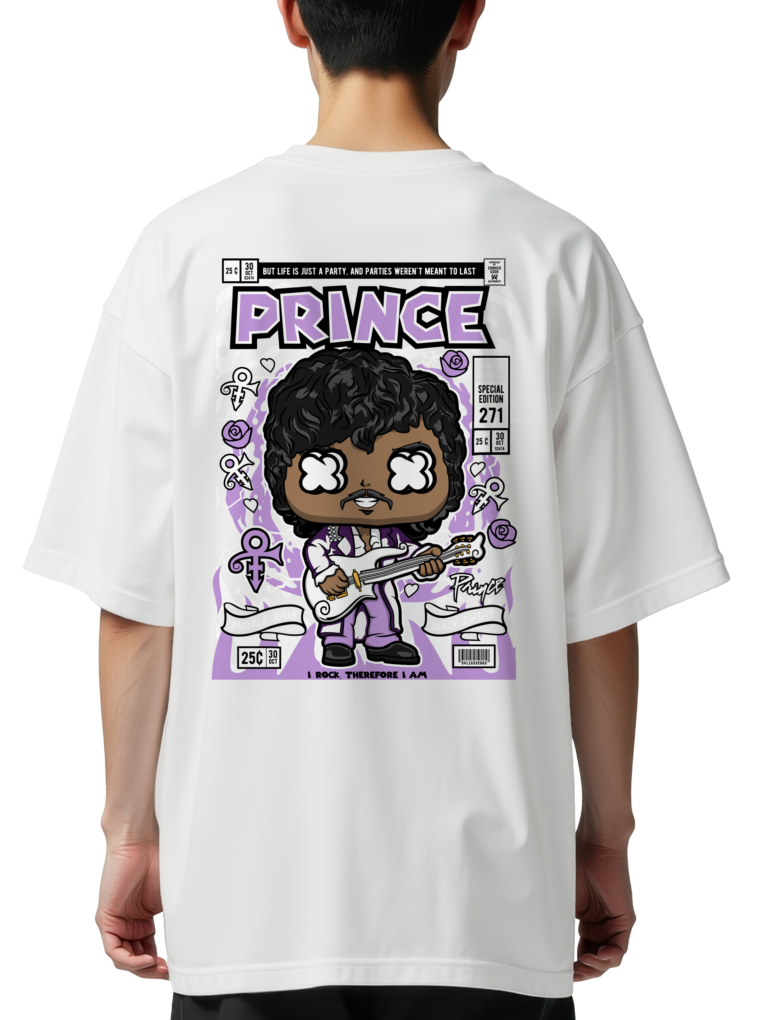 Oversized T-Shirt Prince Pop Culture White