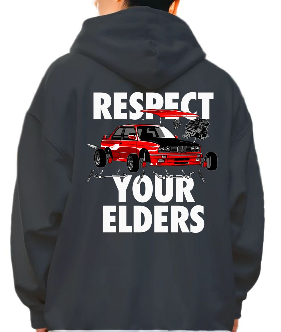 Hoodie Respect Ur Elders Pop Culture Black