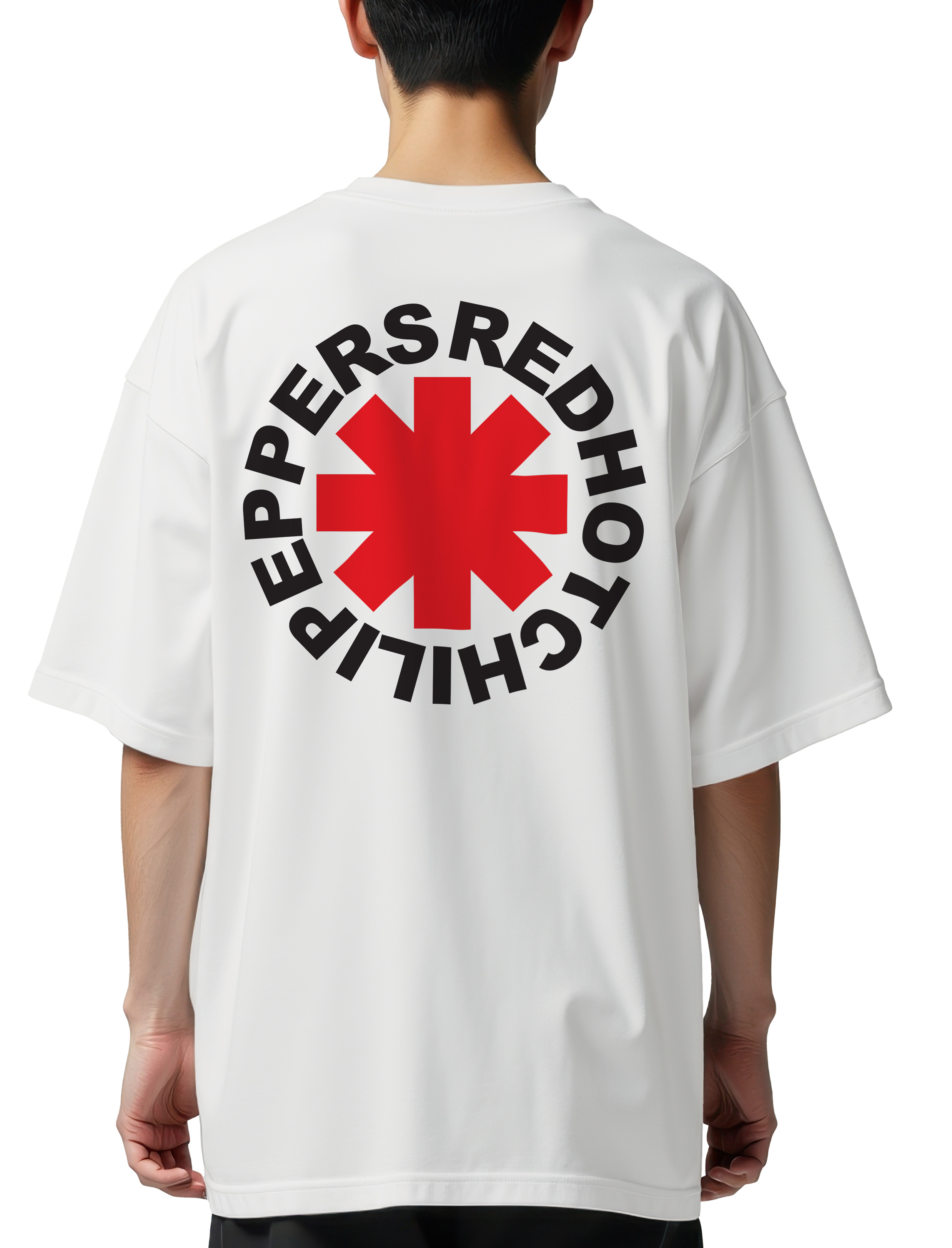 Oversized T-Shirt Rhcp Band Logo Art Rock Avenue White