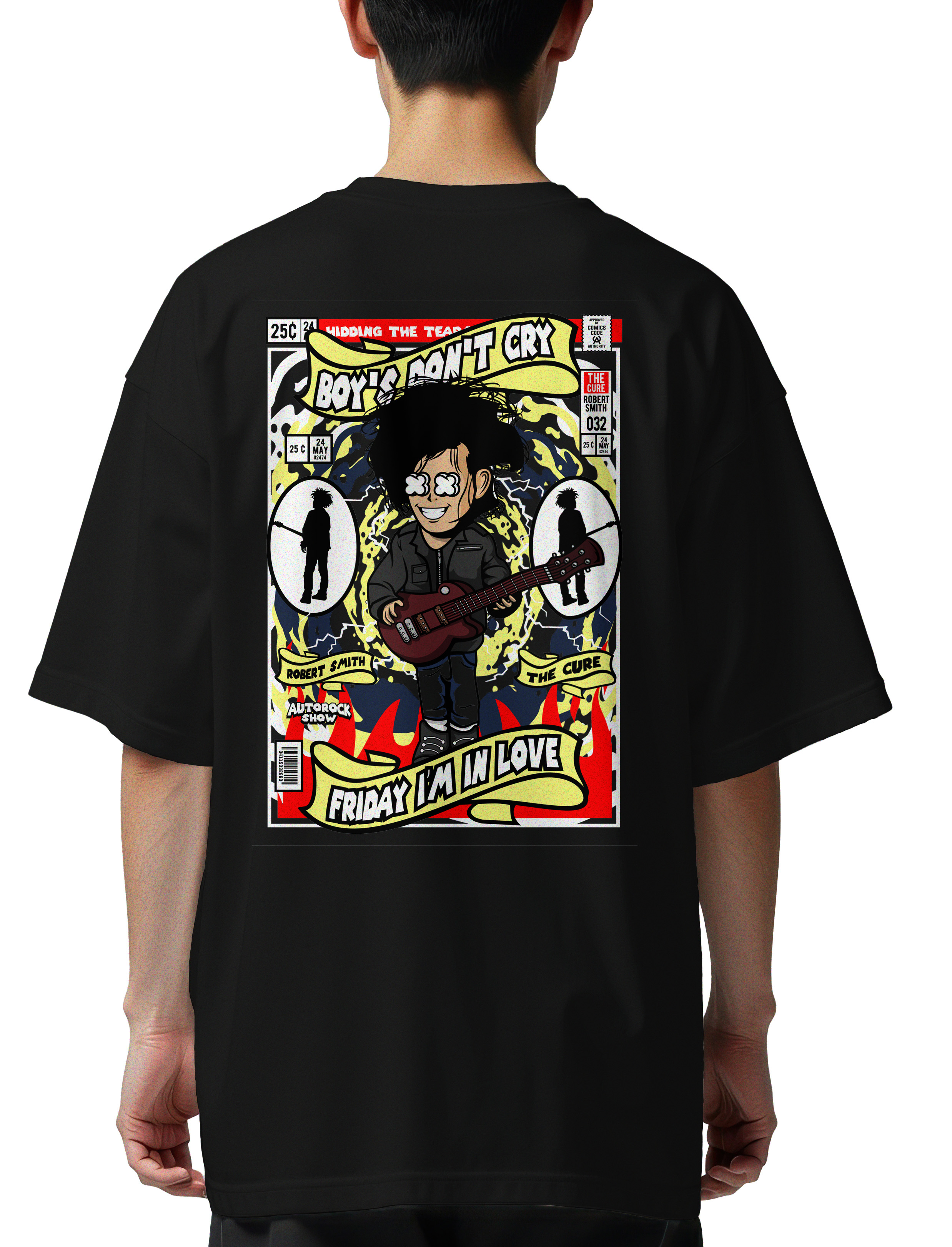 Oversized T-Shirt Robert Smith The Cure Pop Culture Black
