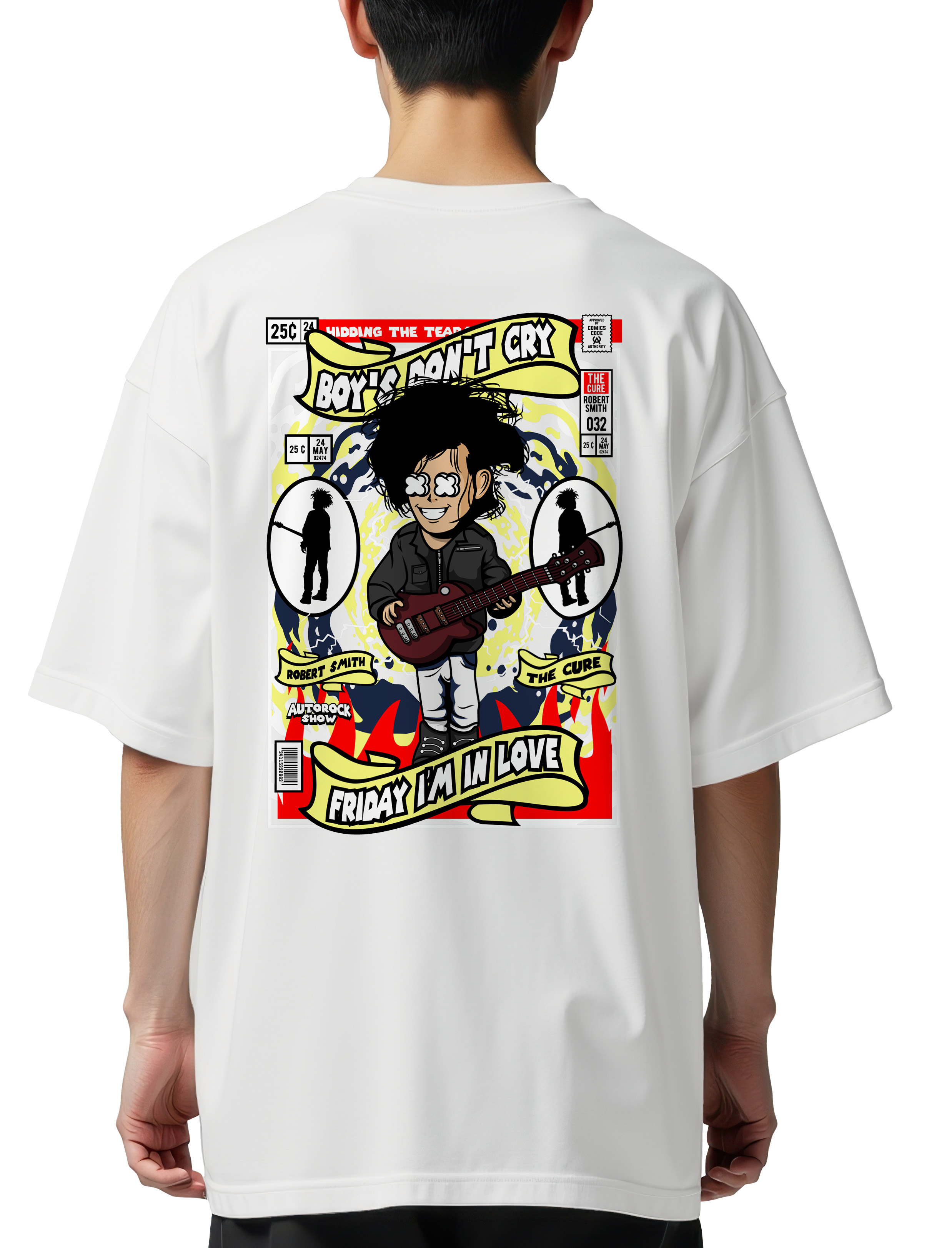 Oversized T-Shirt Robert Smith The Cure Pop Culture White